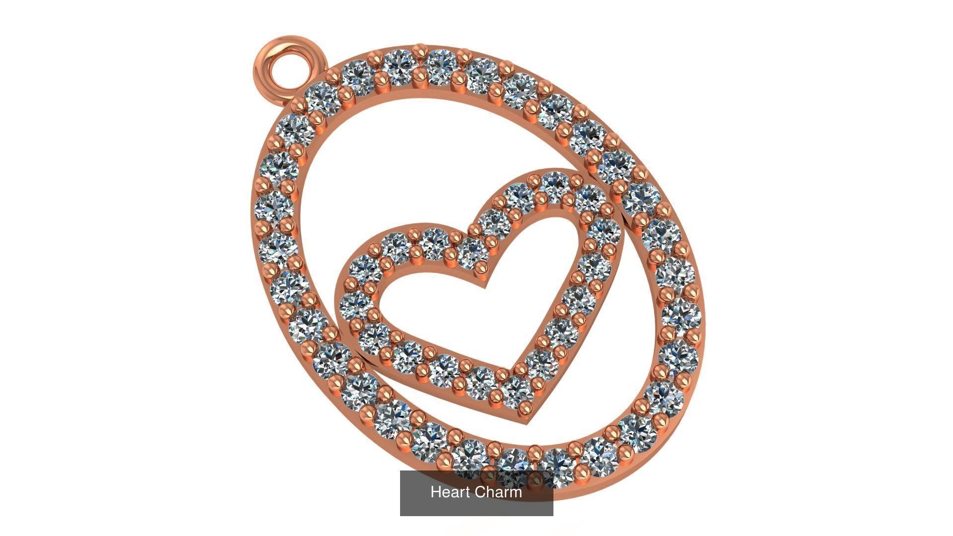 129 Heart Love Valentine Charm Pendant Necklace 3D Model Collection_90