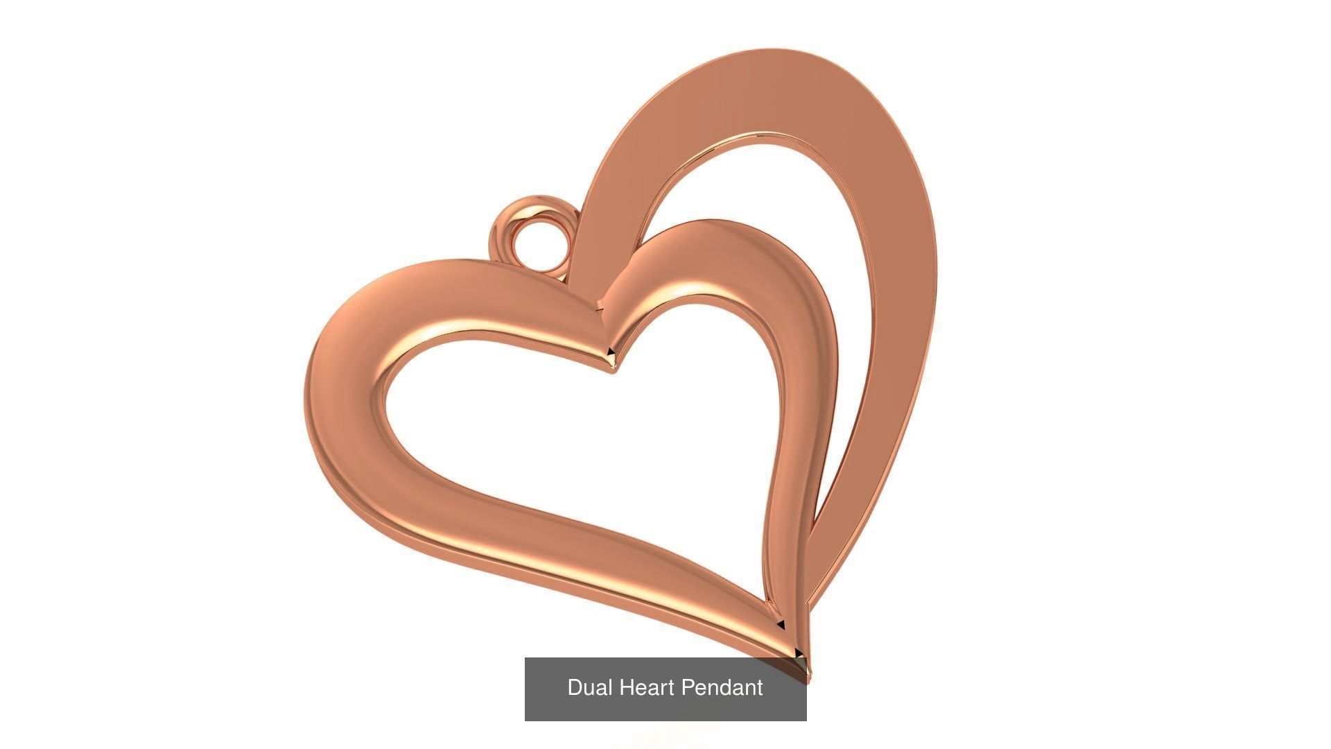 129 Heart Love Valentine Charm Pendant Necklace 3D Model Collection_129