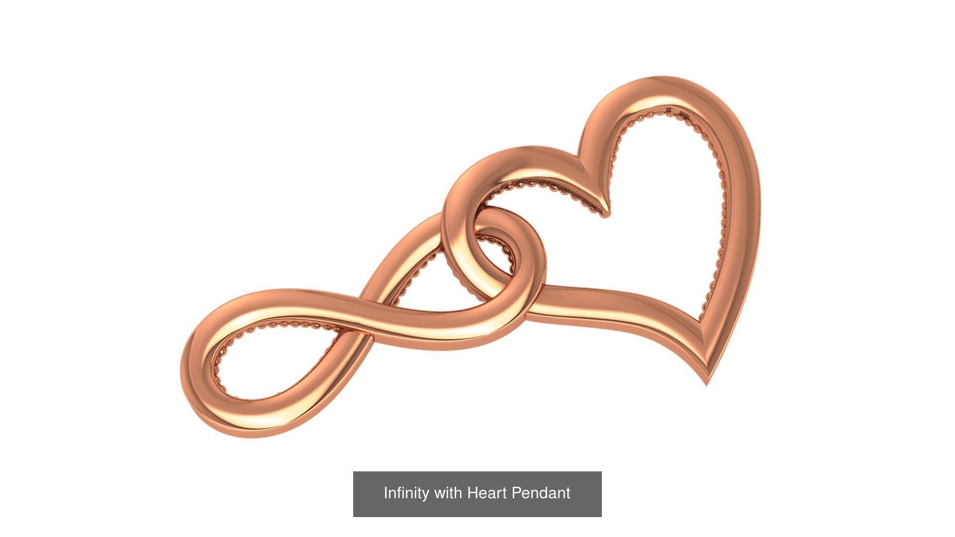 129 Heart Love Valentine Charm Pendant Necklace 3D Model Collection_133