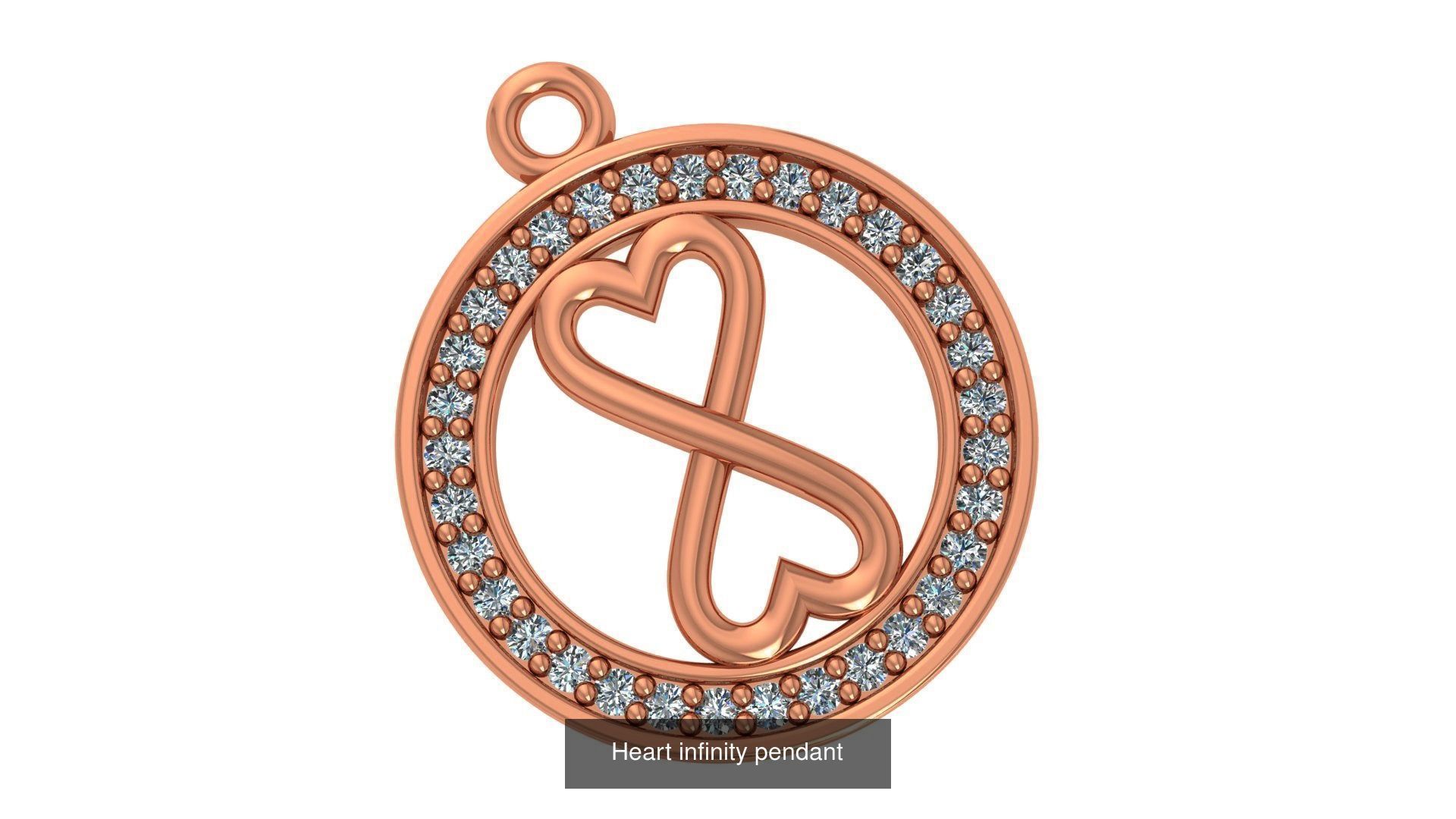 129 Heart Love Valentine Charm Pendant Necklace 3D Model Collection_122