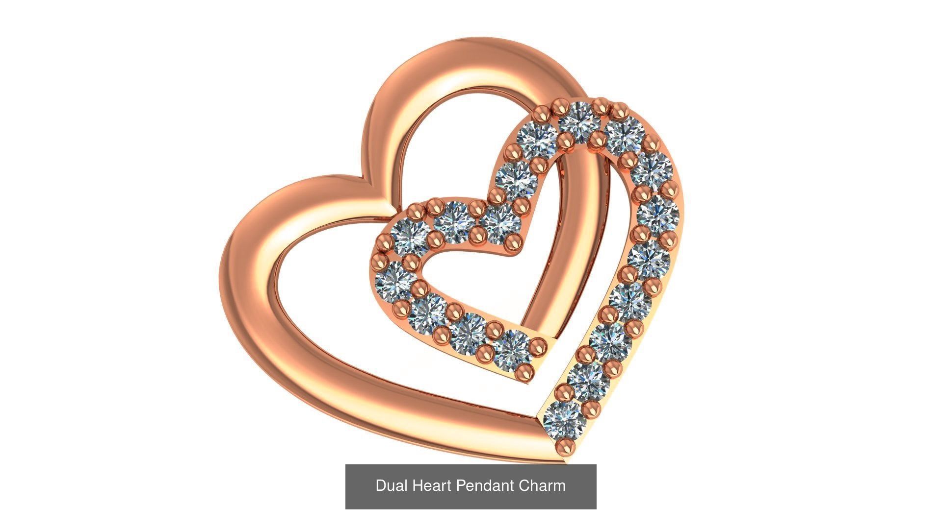 129 Heart Love Valentine Charm Pendant Necklace 3D Model Collection_84