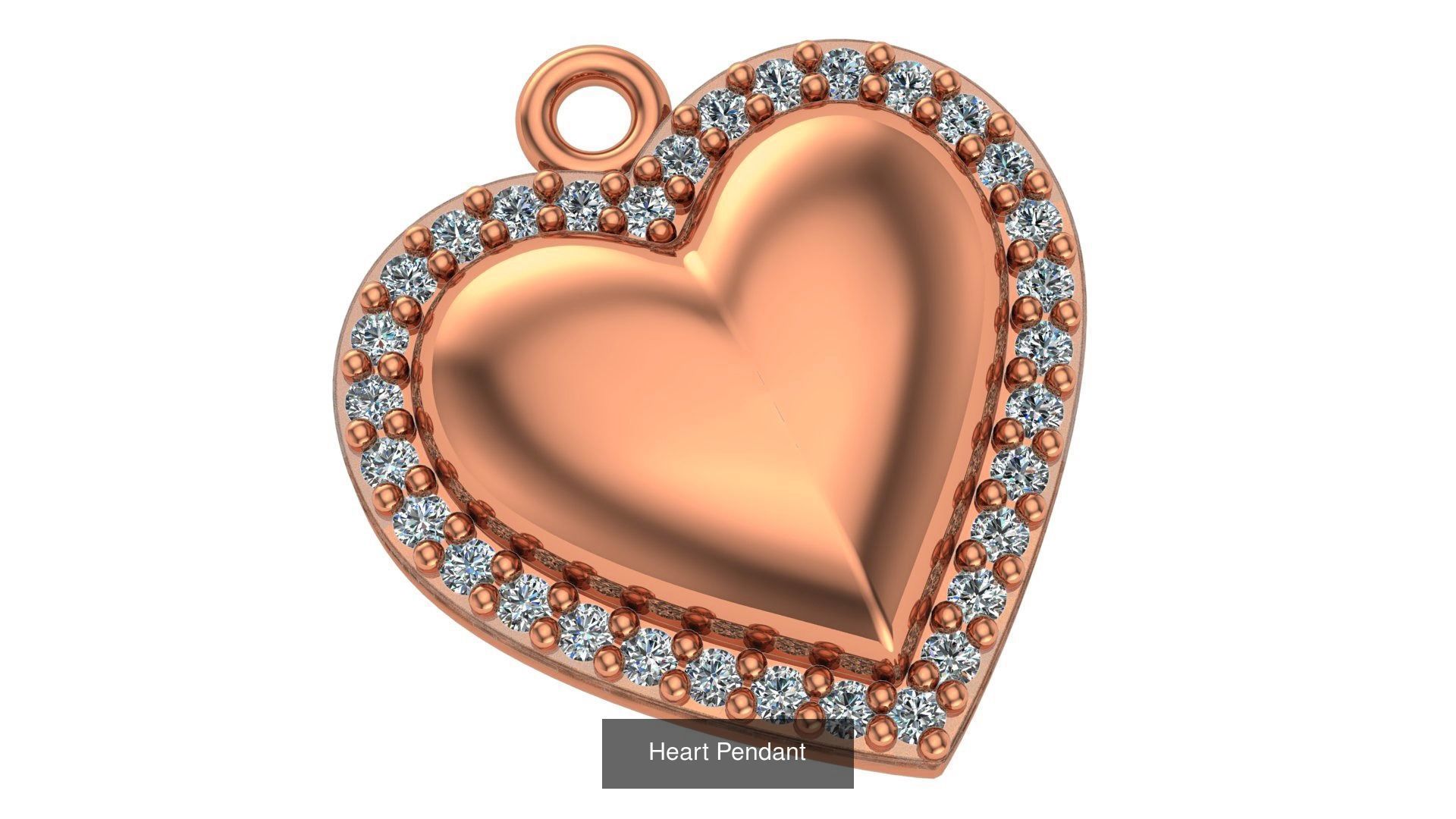 129 Heart Love Valentine Charm Pendant Necklace 3D Model Collection_68