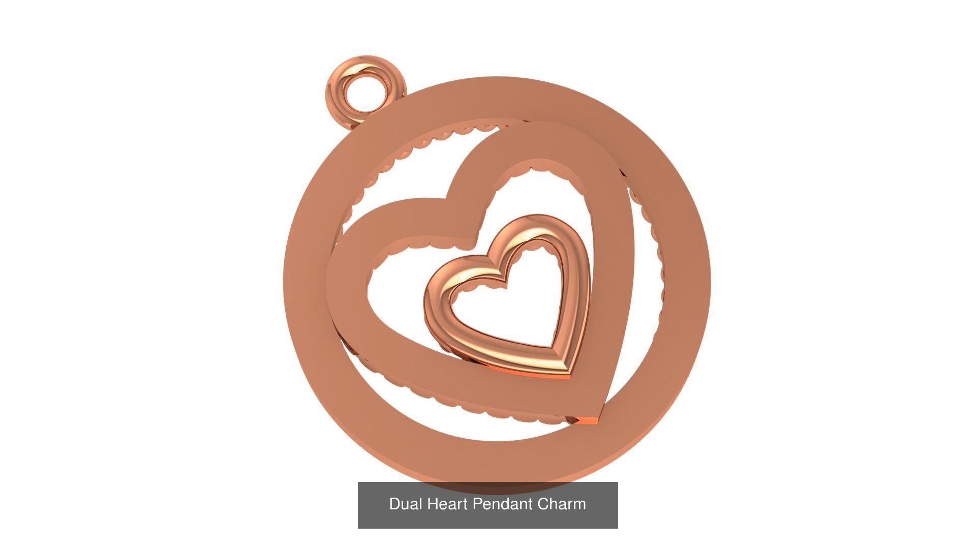 129 Heart Love Valentine Charm Pendant Necklace 3D Model Collection_77