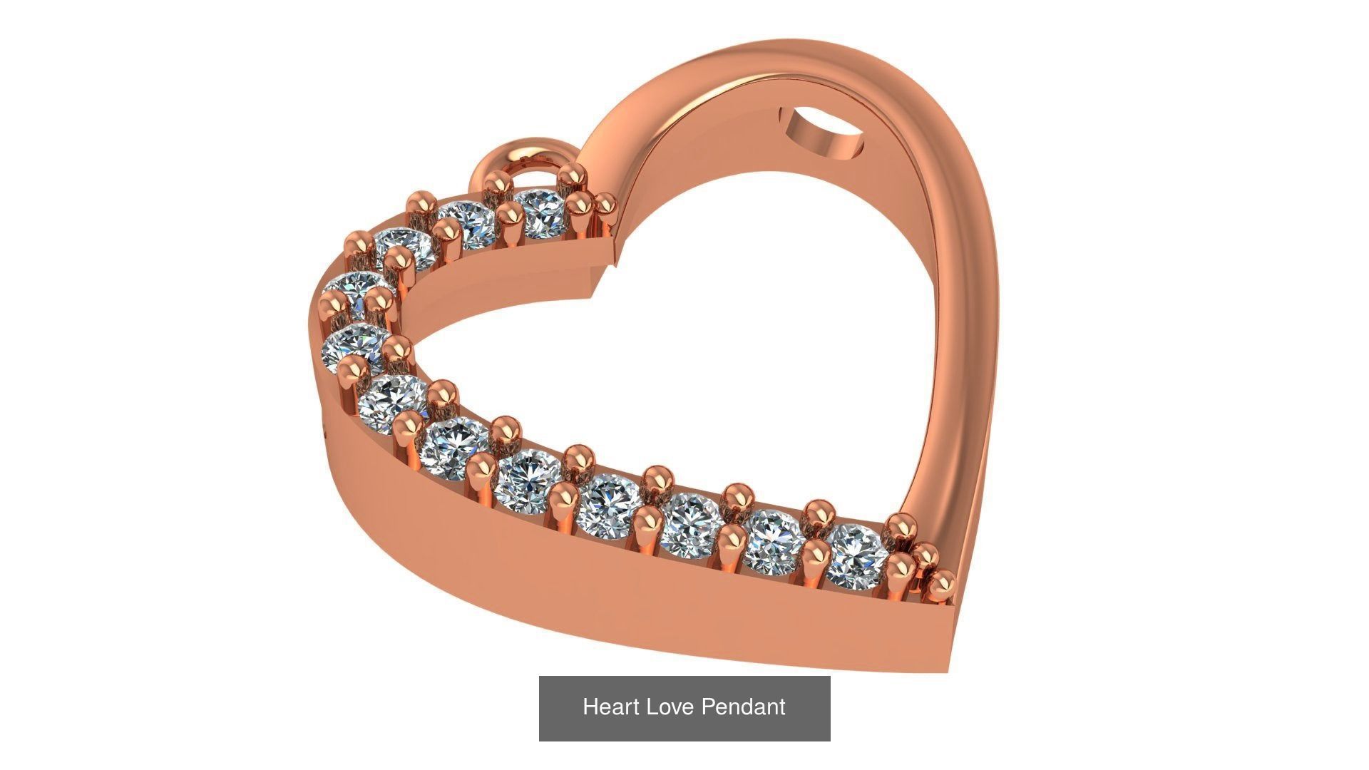 129 Heart Love Valentine Charm Pendant Necklace 3D Model Collection_96