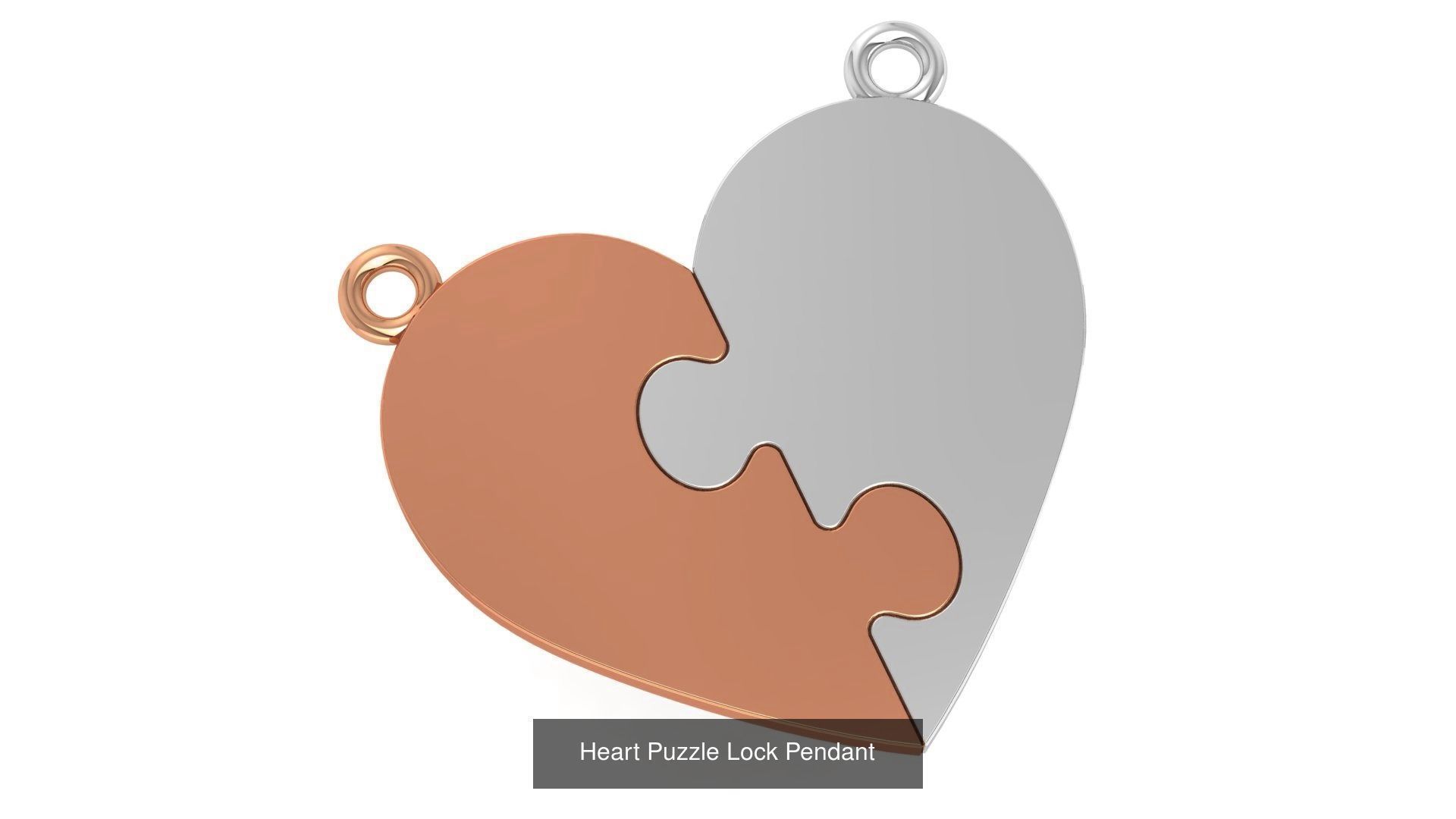 129 Heart Love Valentine Charm Pendant Necklace 3D Model Collection_58