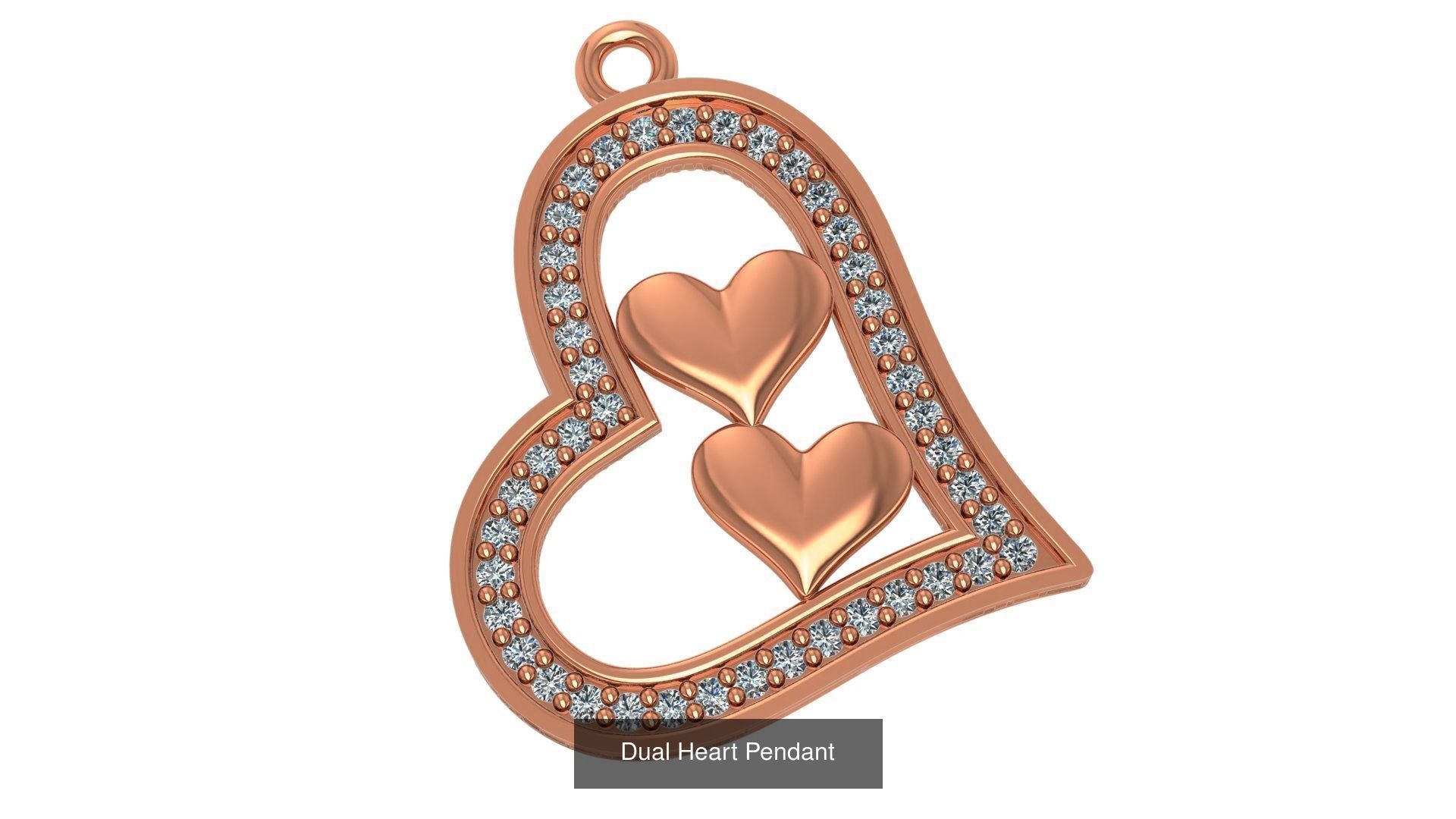 129 Heart Love Valentine Charm Pendant Necklace 3D Model Collection_55