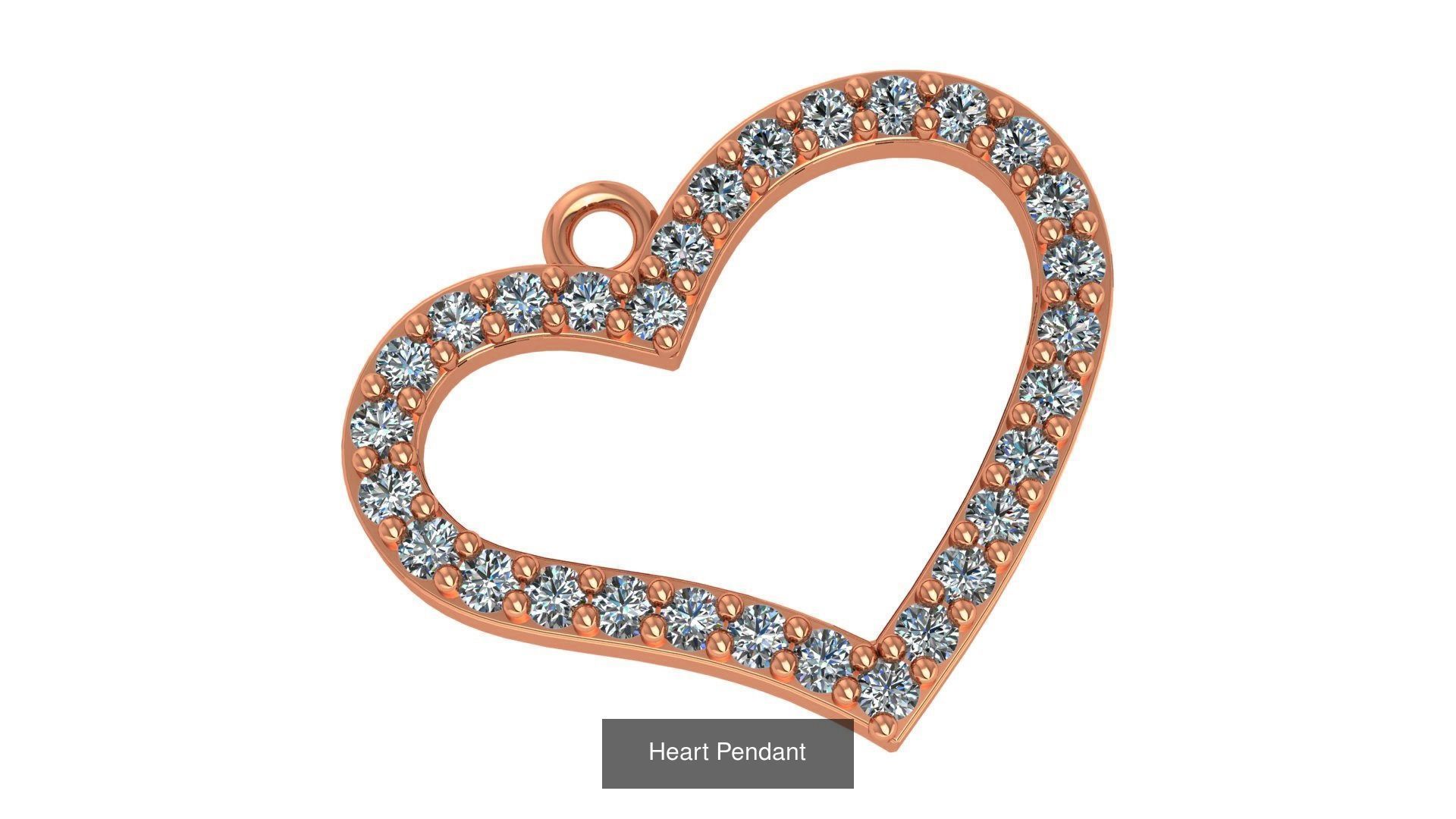 129 Heart Love Valentine Charm Pendant Necklace 3D Model Collection_27