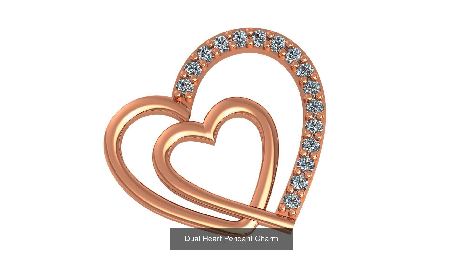 129 Heart Love Valentine Charm Pendant Necklace 3D Model Collection_85