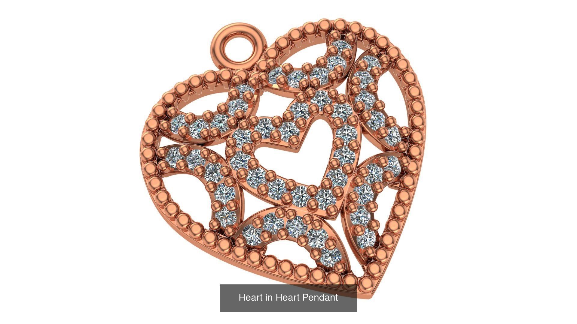 129 Heart Love Valentine Charm Pendant Necklace 3D Model Collection_70