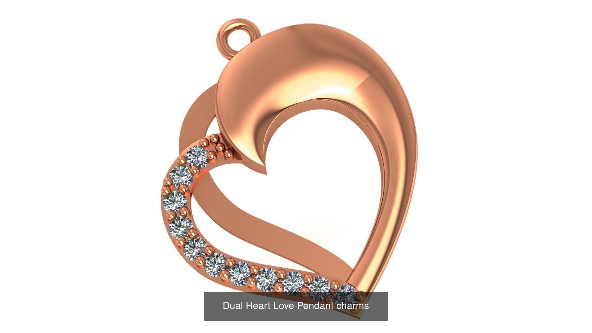 129 Heart Love Valentine Charm Pendant Necklace 3D Model Collection_94