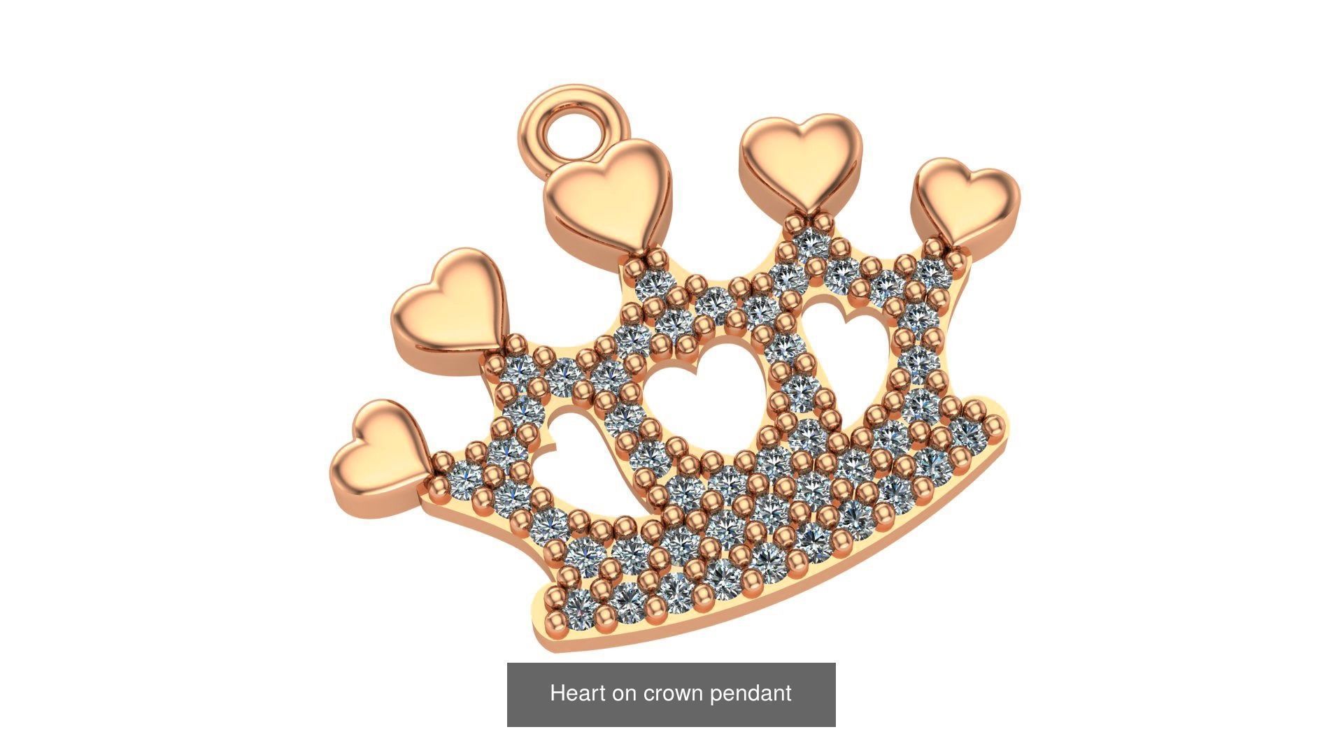 129 Heart Love Valentine Charm Pendant Necklace 3D Model Collection_12