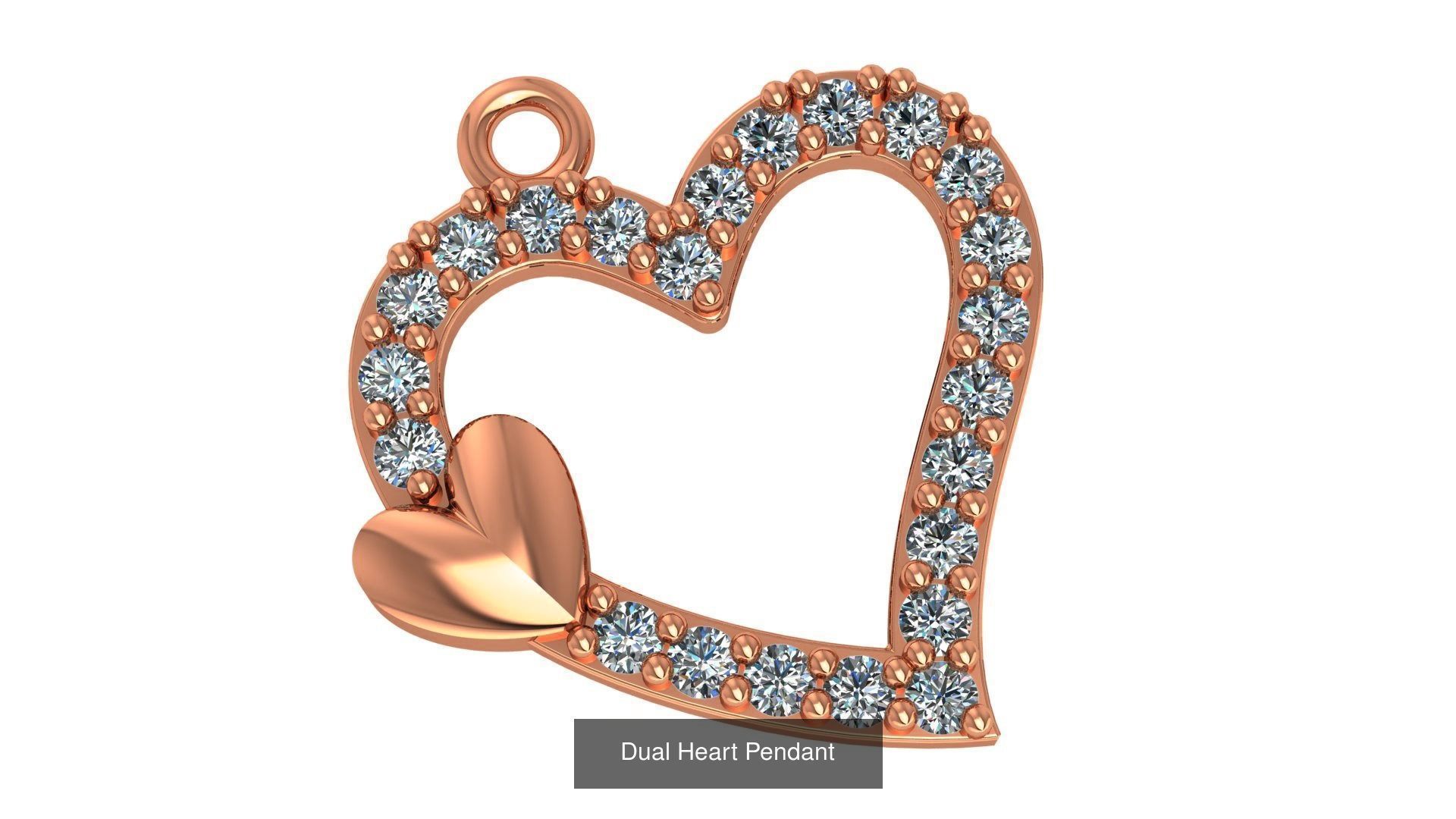 129 Heart Love Valentine Charm Pendant Necklace 3D Model Collection_32