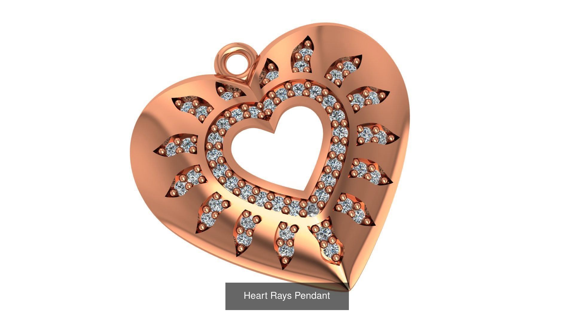129 Heart Love Valentine Charm Pendant Necklace 3D Model Collection_50