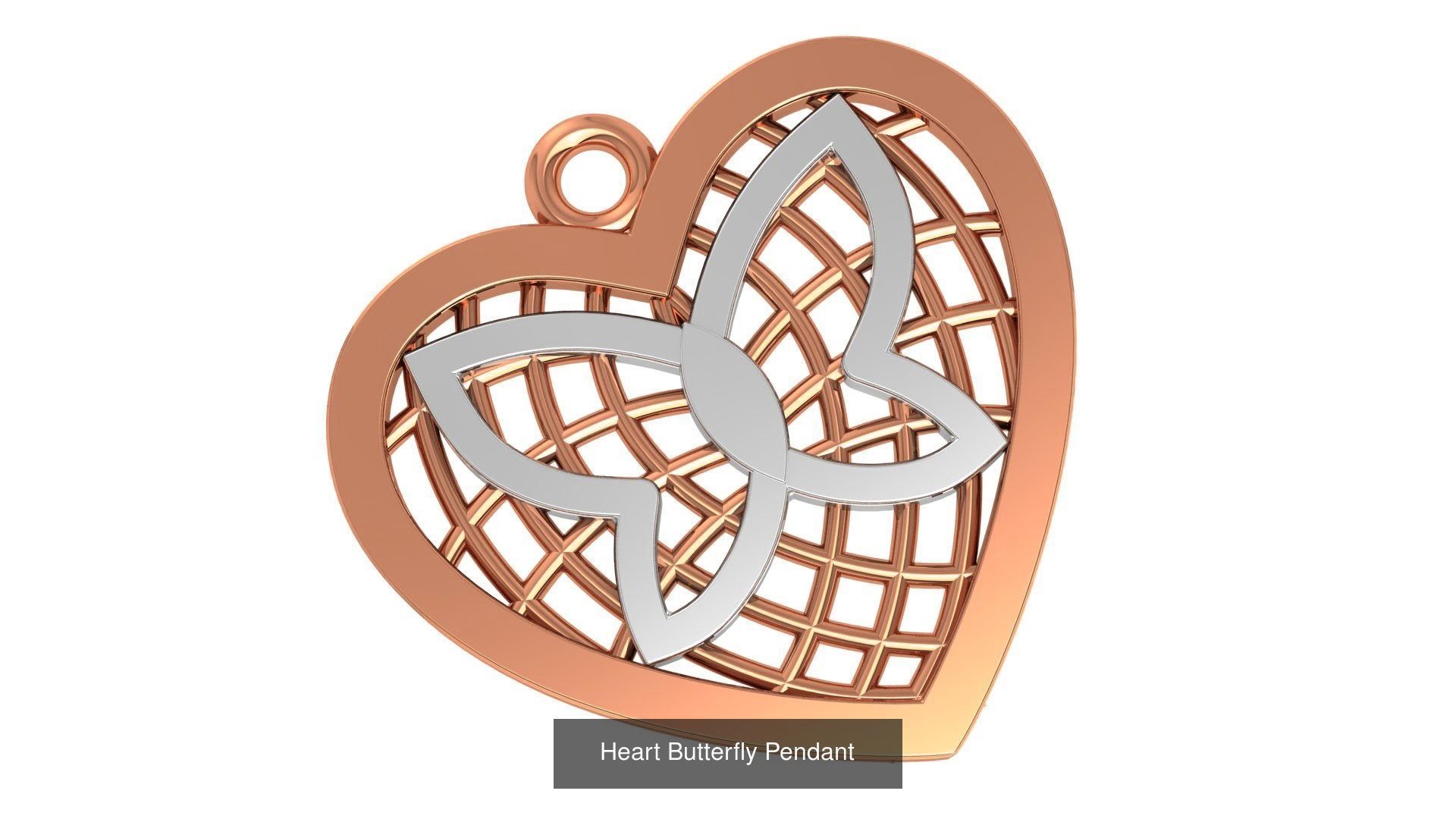 129 Heart Love Valentine Charm Pendant Necklace 3D Model Collection_117