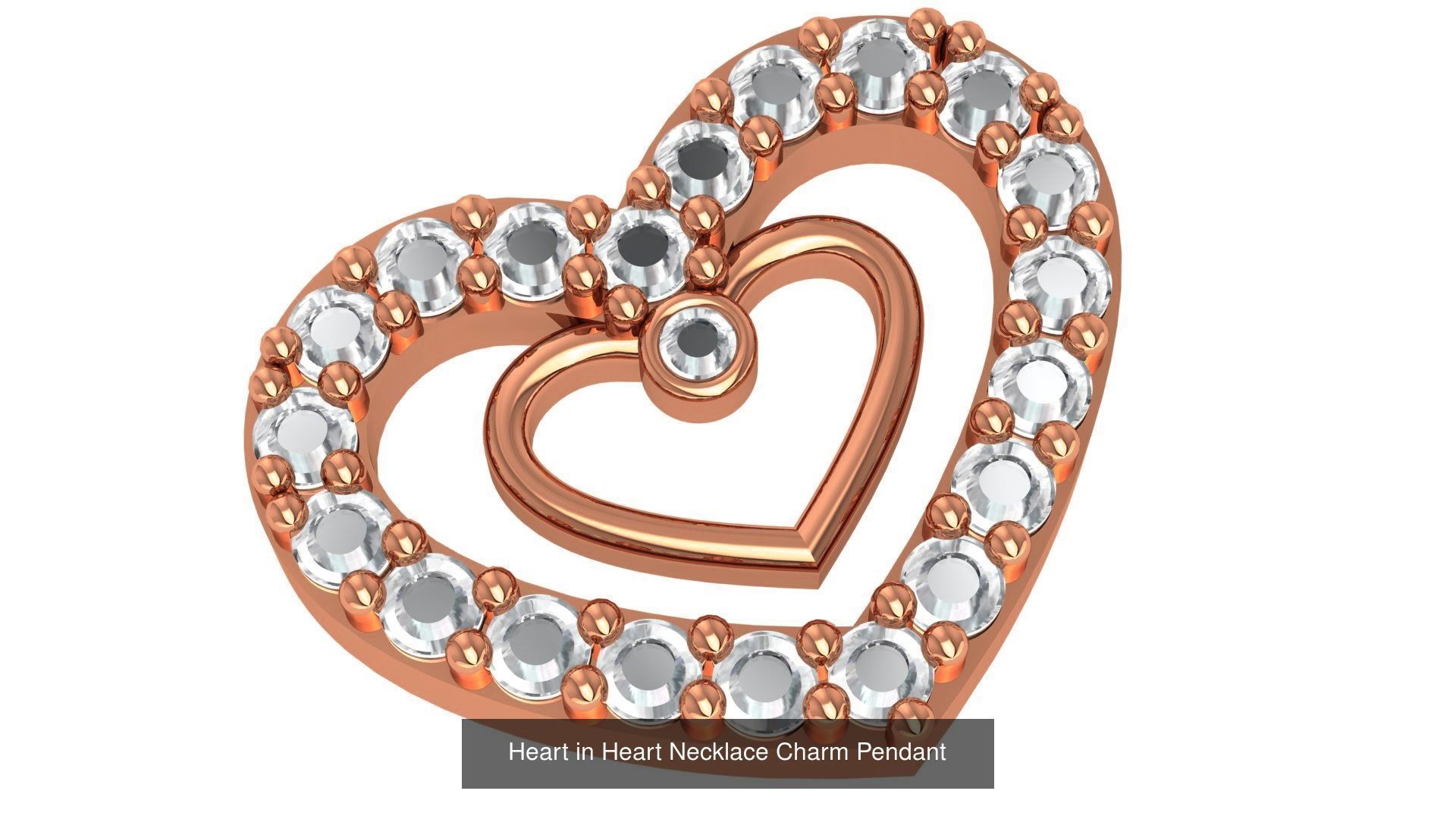 129 Heart Love Valentine Charm Pendant Necklace 3D Model Collection_25