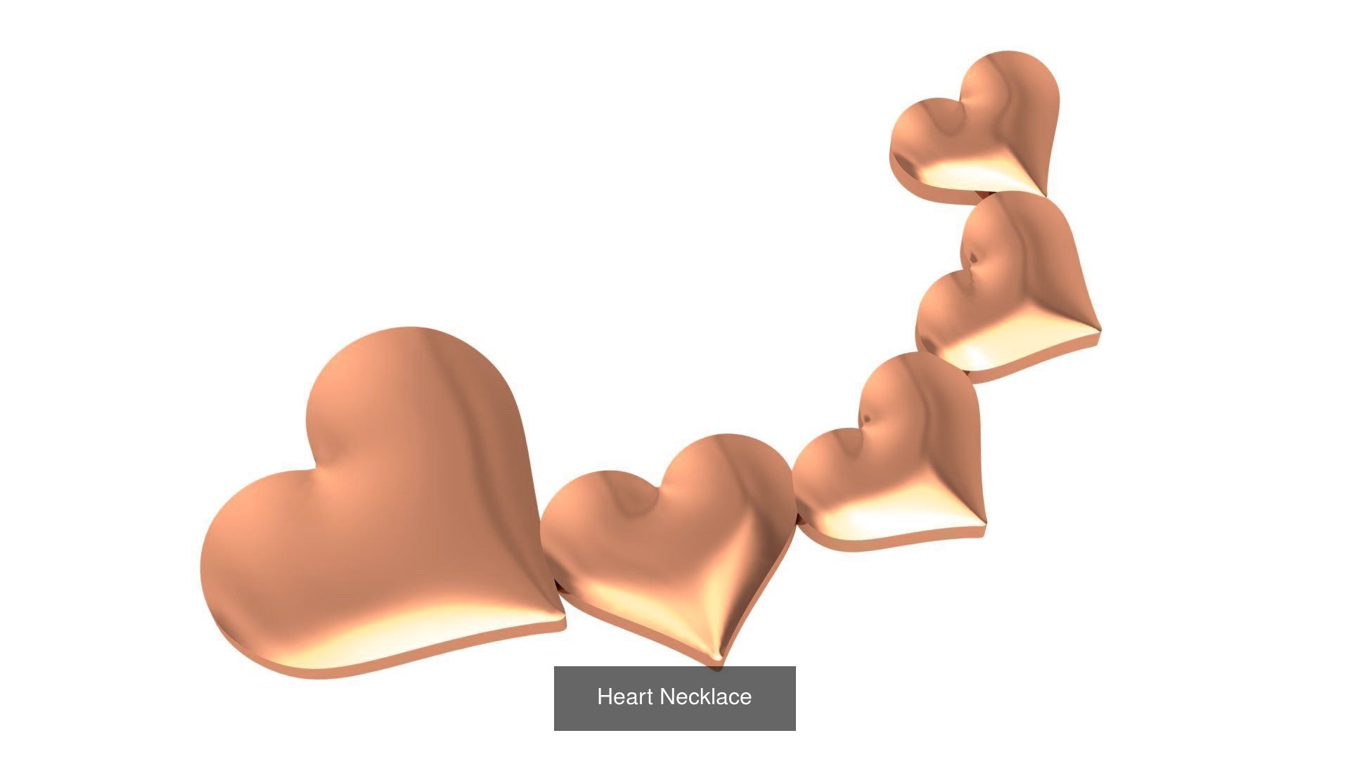 129 Heart Love Valentine Charm Pendant Necklace 3D Model Collection_127