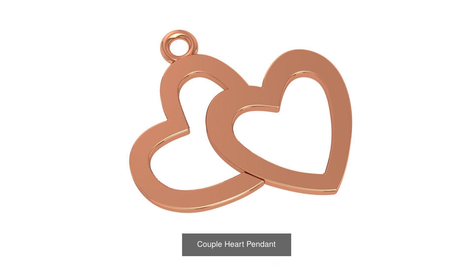 129 Heart Love Valentine Charm Pendant Necklace 3D Model Collection_38