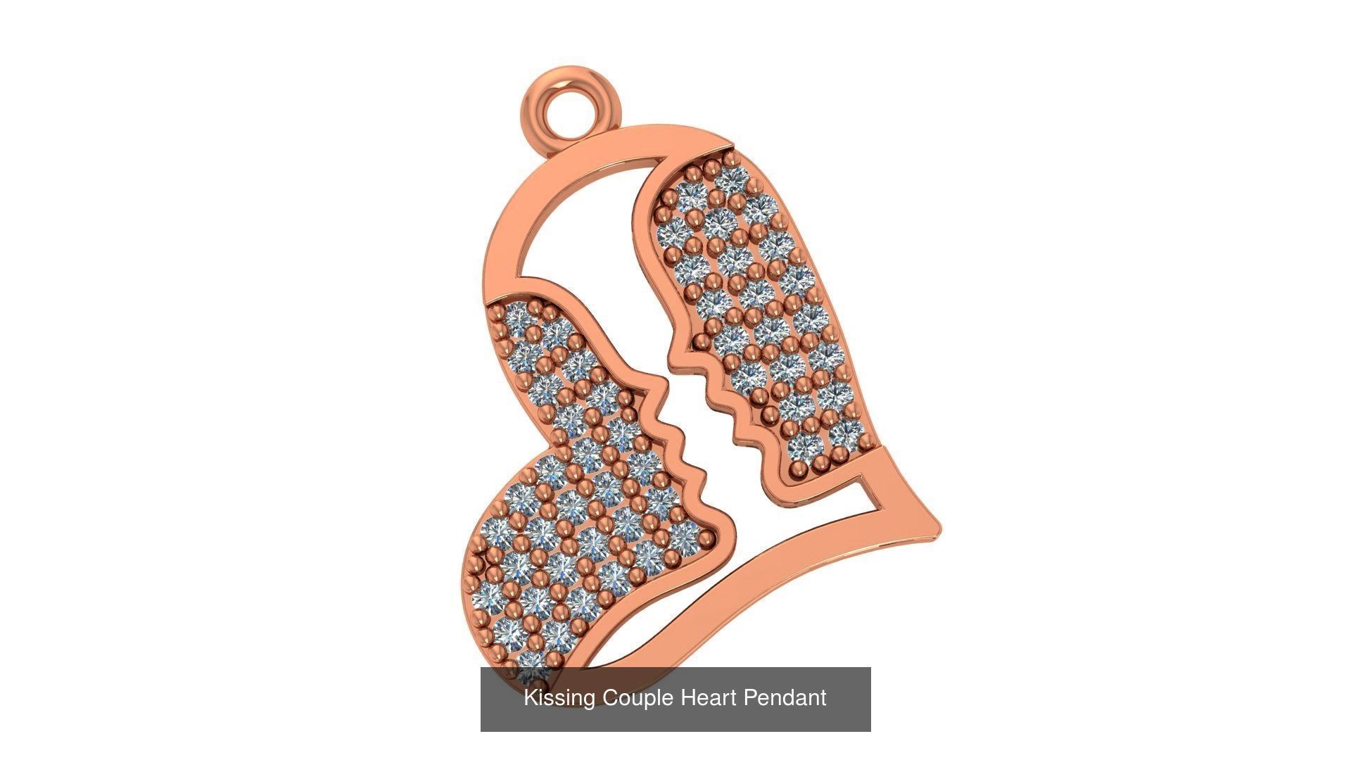 129 Heart Love Valentine Charm Pendant Necklace 3D Model Collection_123