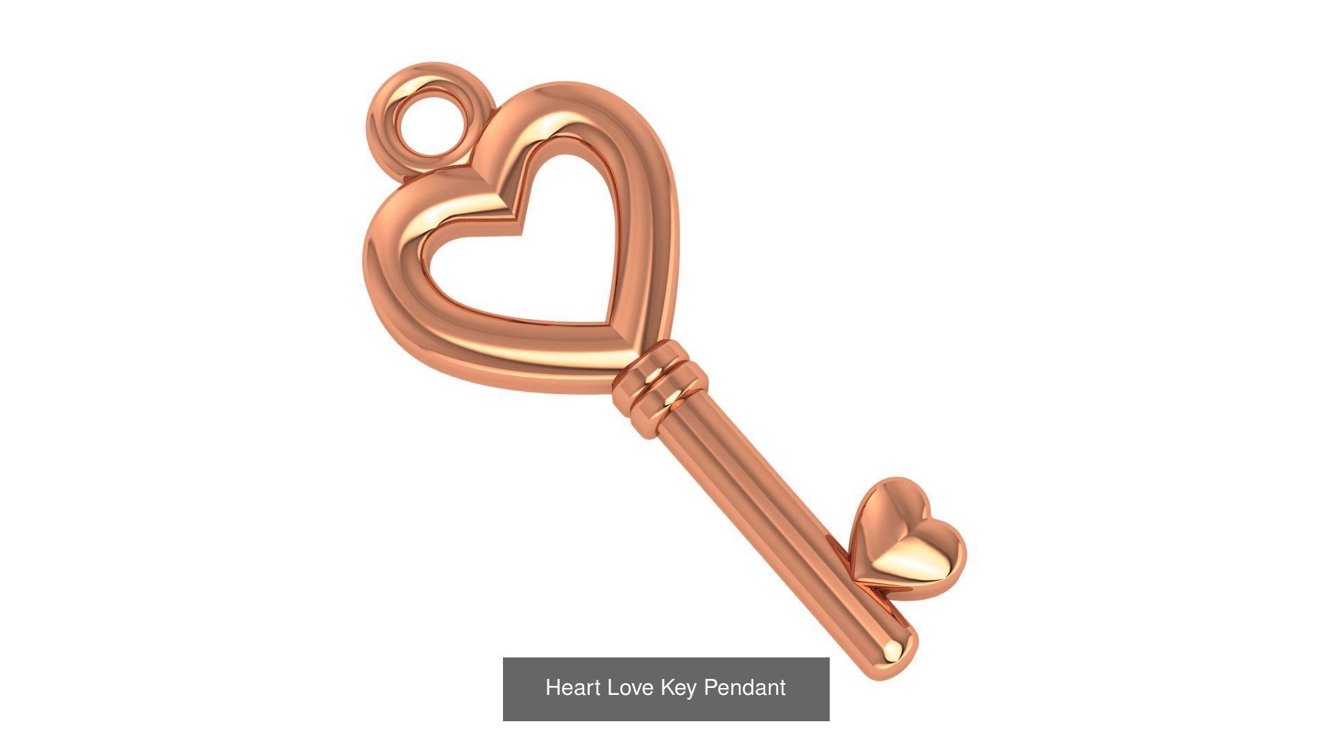 129 Heart Love Valentine Charm Pendant Necklace 3D Model Collection_40