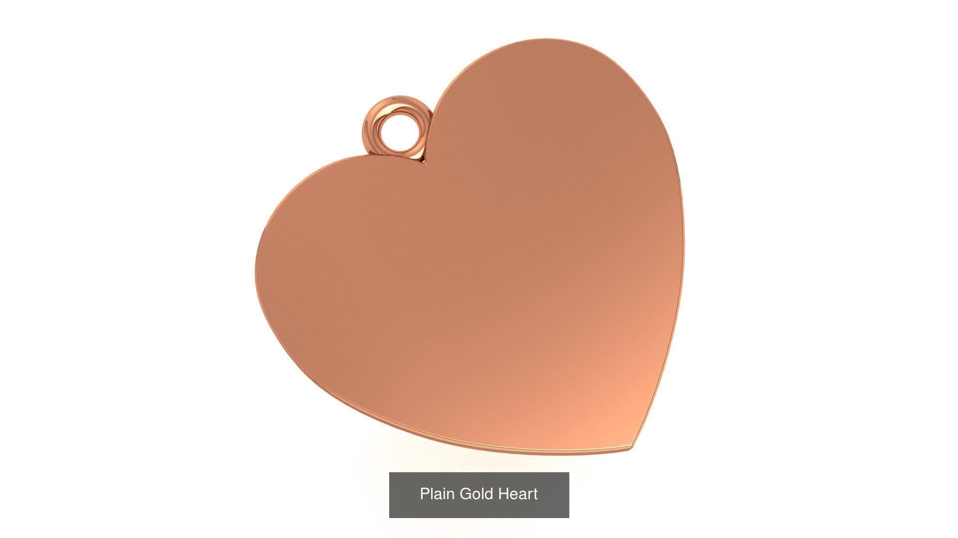 129 Heart Love Valentine Charm Pendant Necklace 3D Model Collection_132