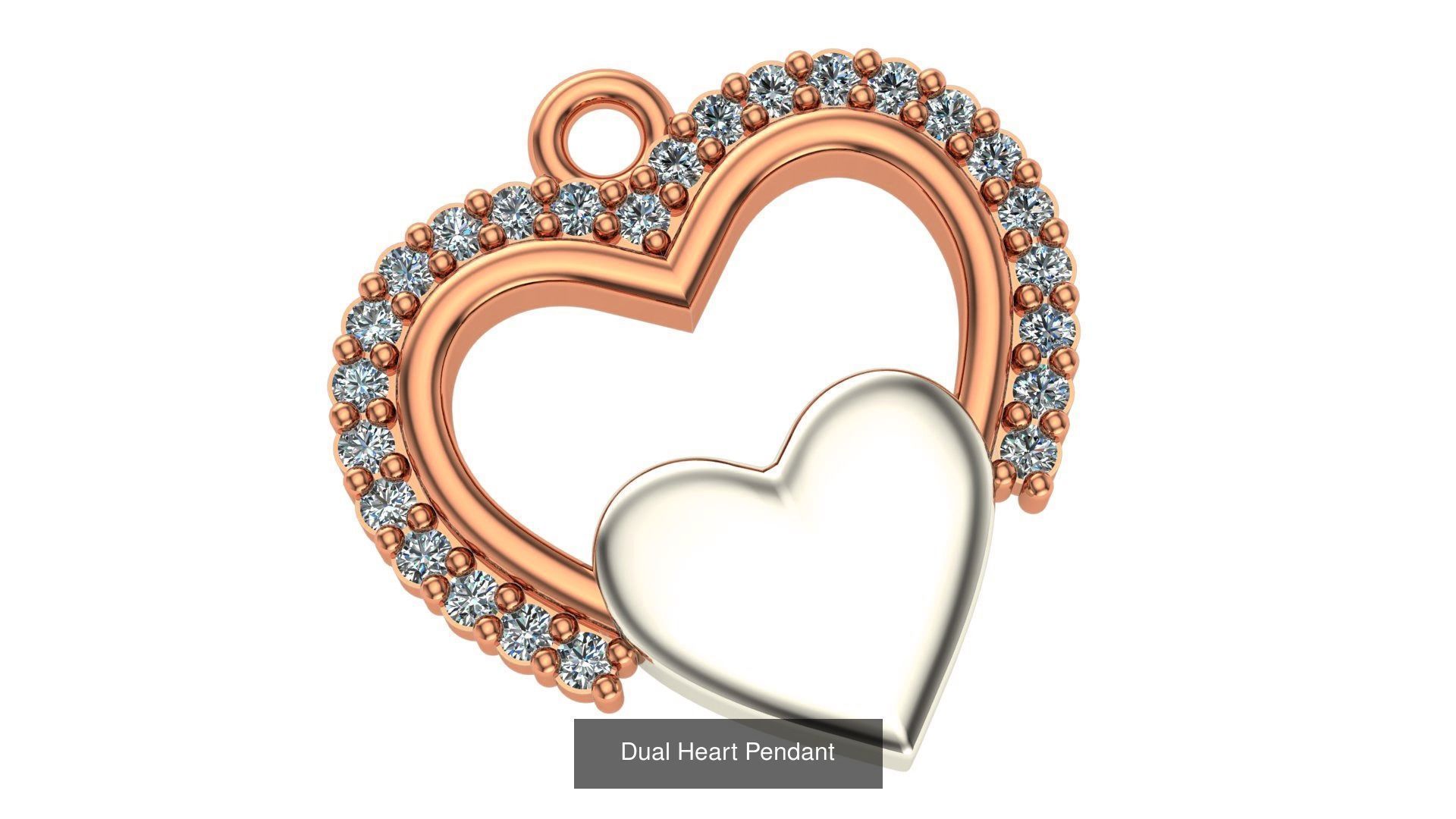 129 Heart Love Valentine Charm Pendant Necklace 3D Model Collection_67