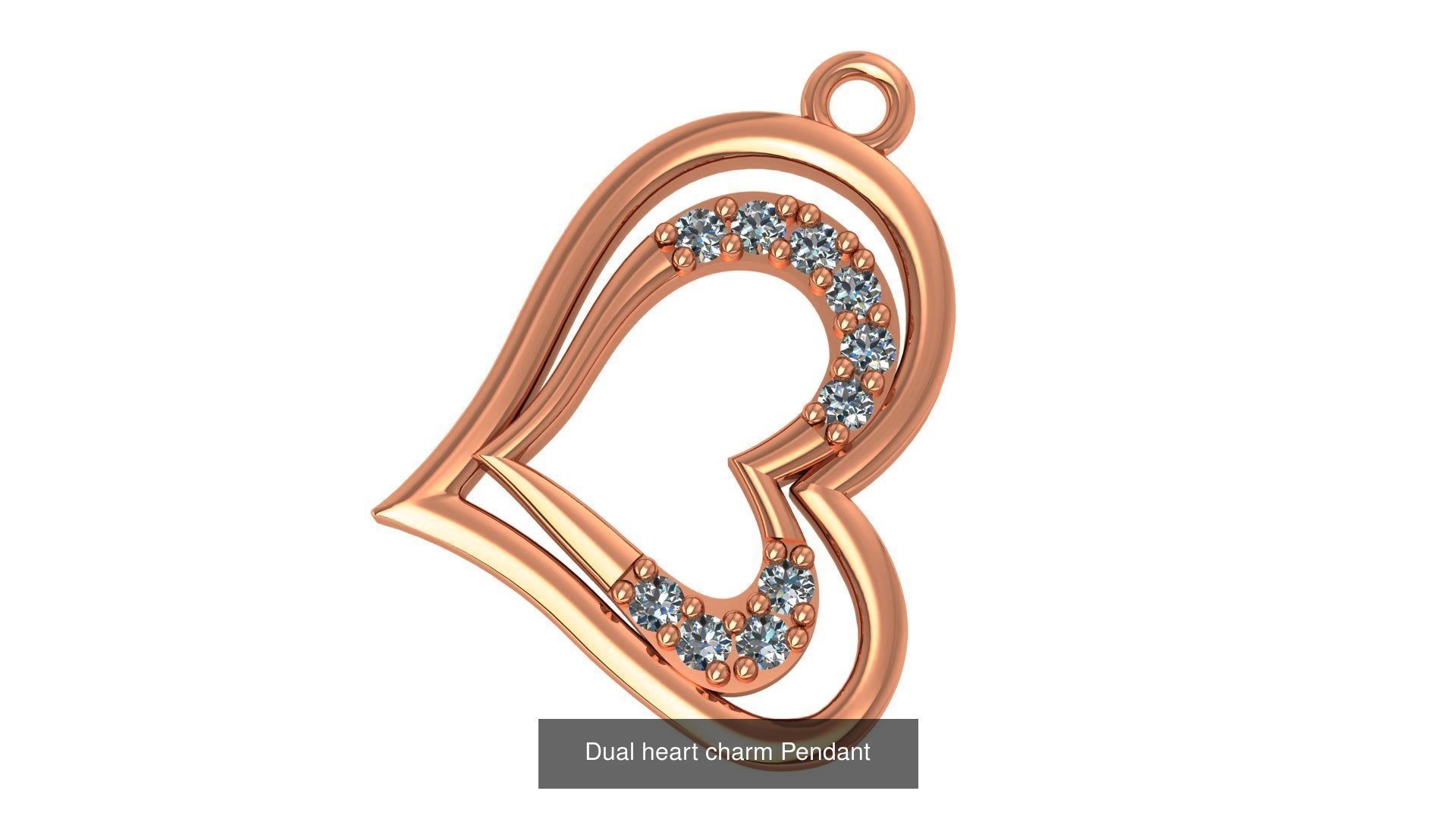 129 Heart Love Valentine Charm Pendant Necklace 3D Model Collection_20