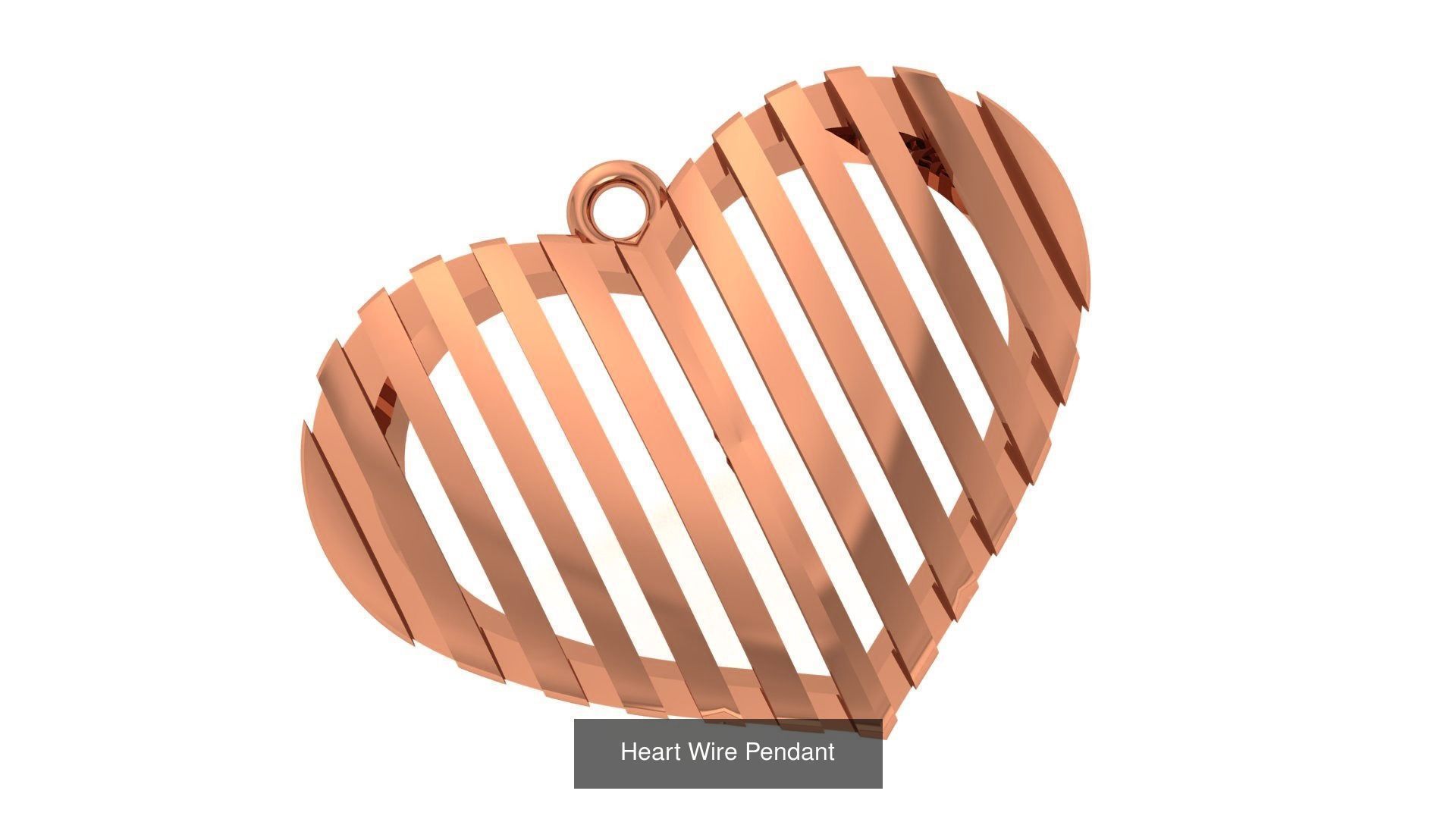 129 Heart Love Valentine Charm Pendant Necklace 3D Model Collection_108