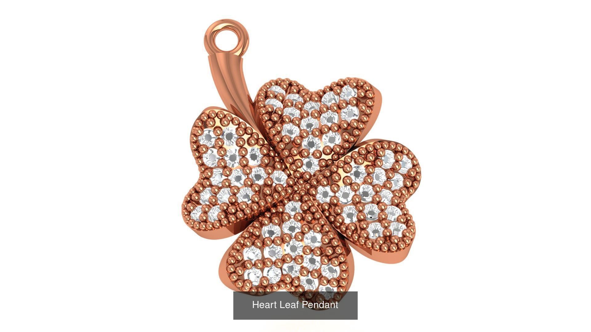 129 Heart Love Valentine Charm Pendant Necklace 3D Model Collection_107