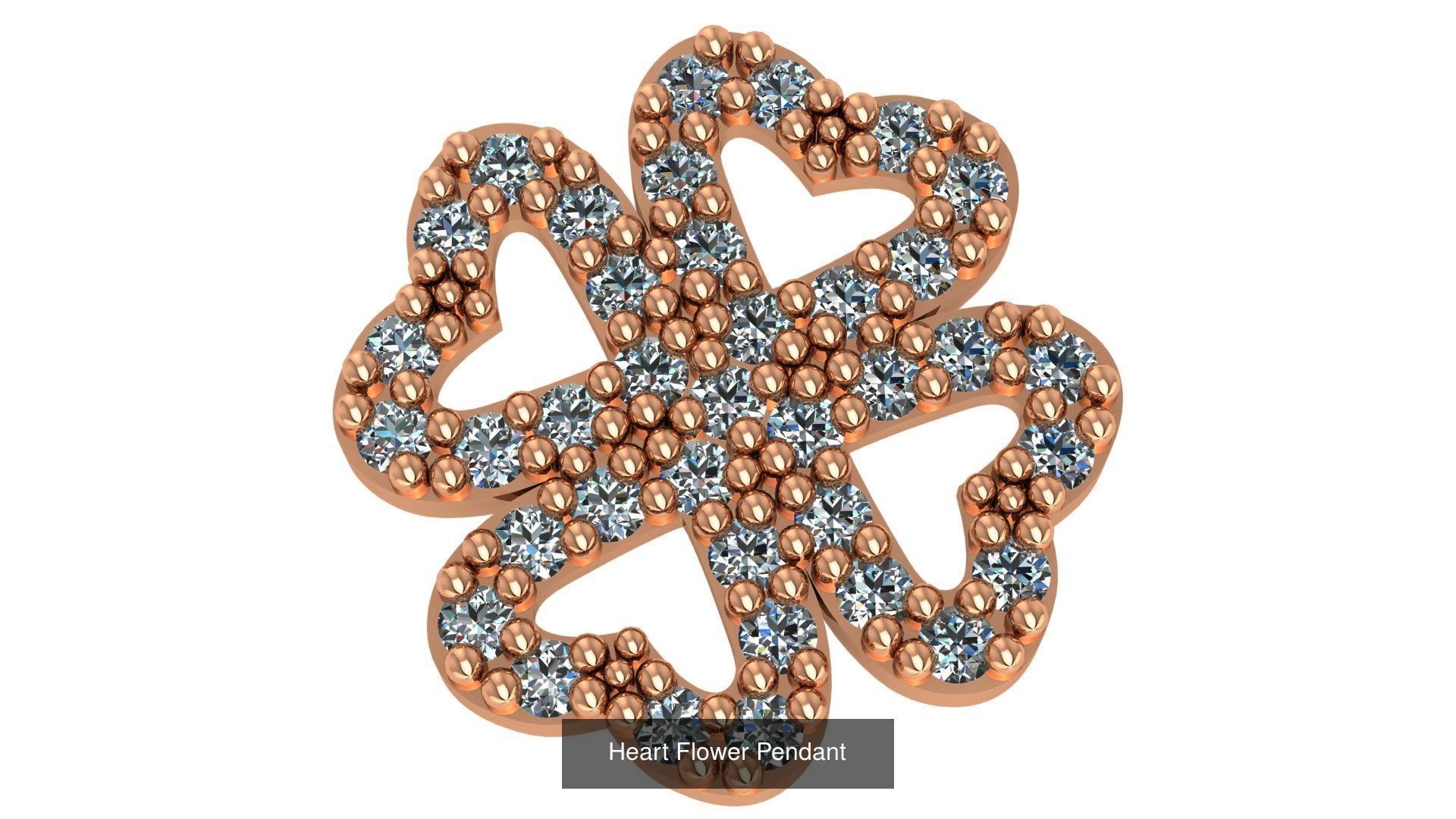 129 Heart Love Valentine Charm Pendant Necklace 3D Model Collection_42