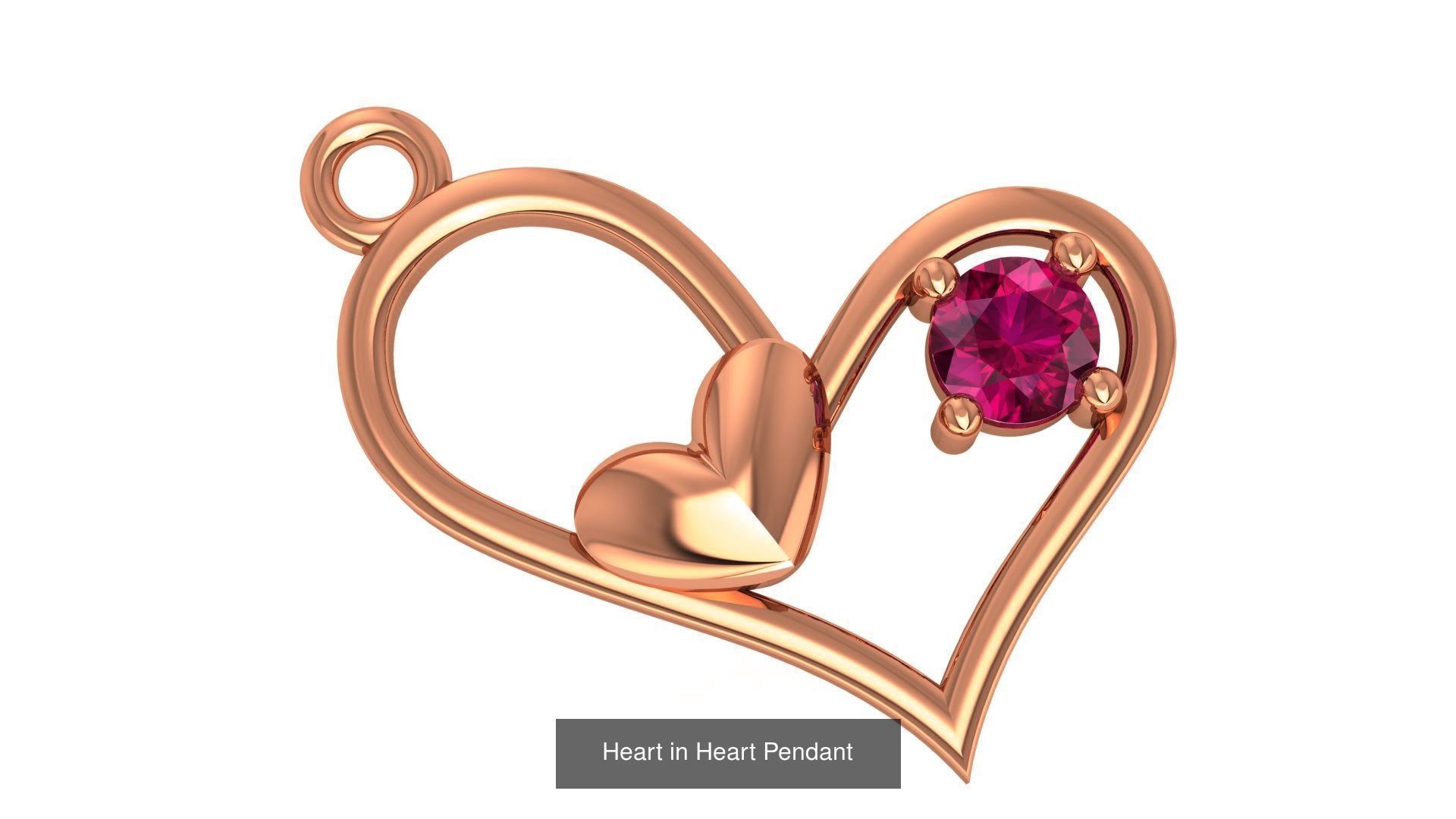 129 Heart Love Valentine Charm Pendant Necklace 3D Model Collection_29