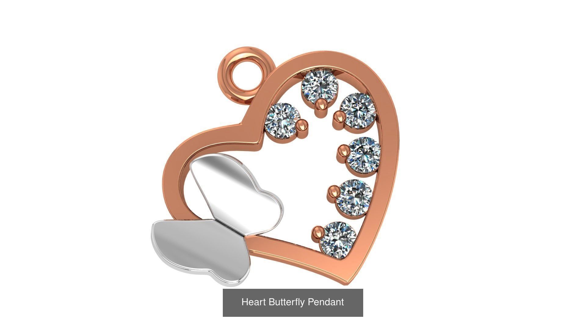 129 Heart Love Valentine Charm Pendant Necklace 3D Model Collection_103