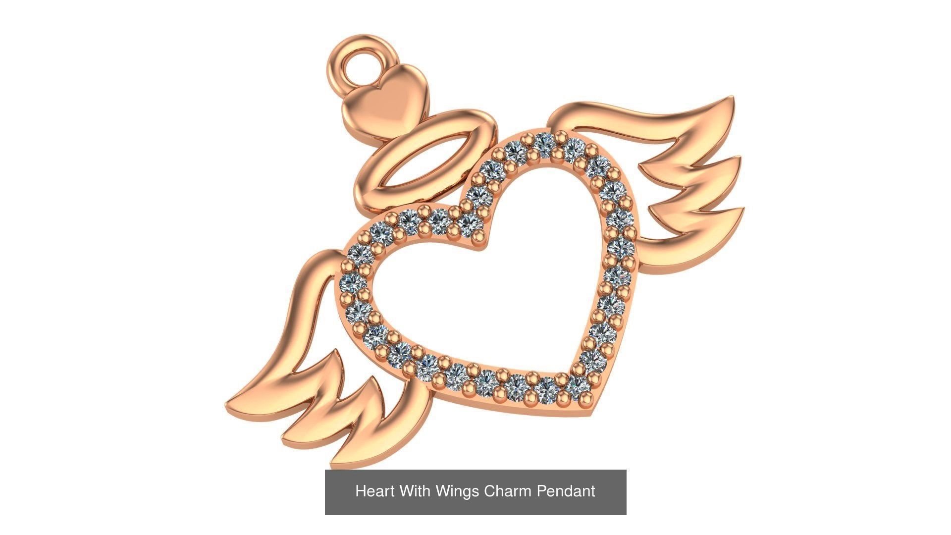 129 Heart Love Valentine Charm Pendant Necklace 3D Model Collection_14