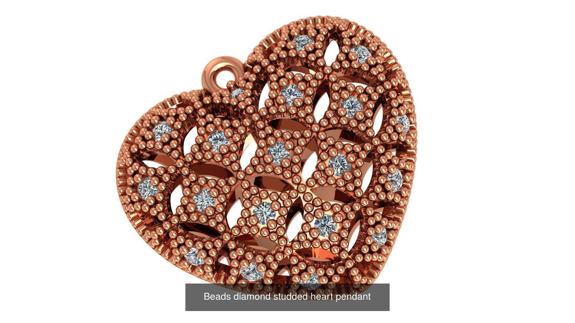 129 Heart Love Valentine Charm Pendant Necklace 3D Model Collection_79