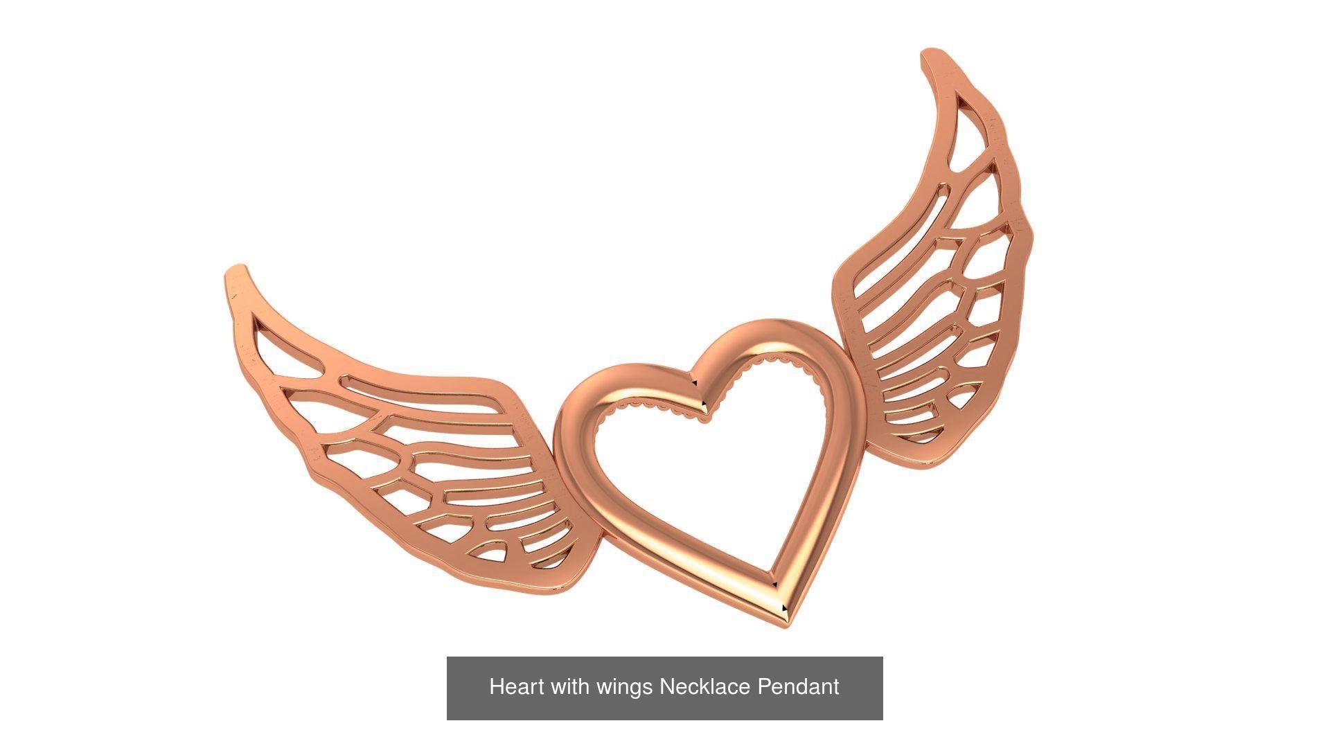 129 Heart Love Valentine Charm Pendant Necklace 3D Model Collection_126