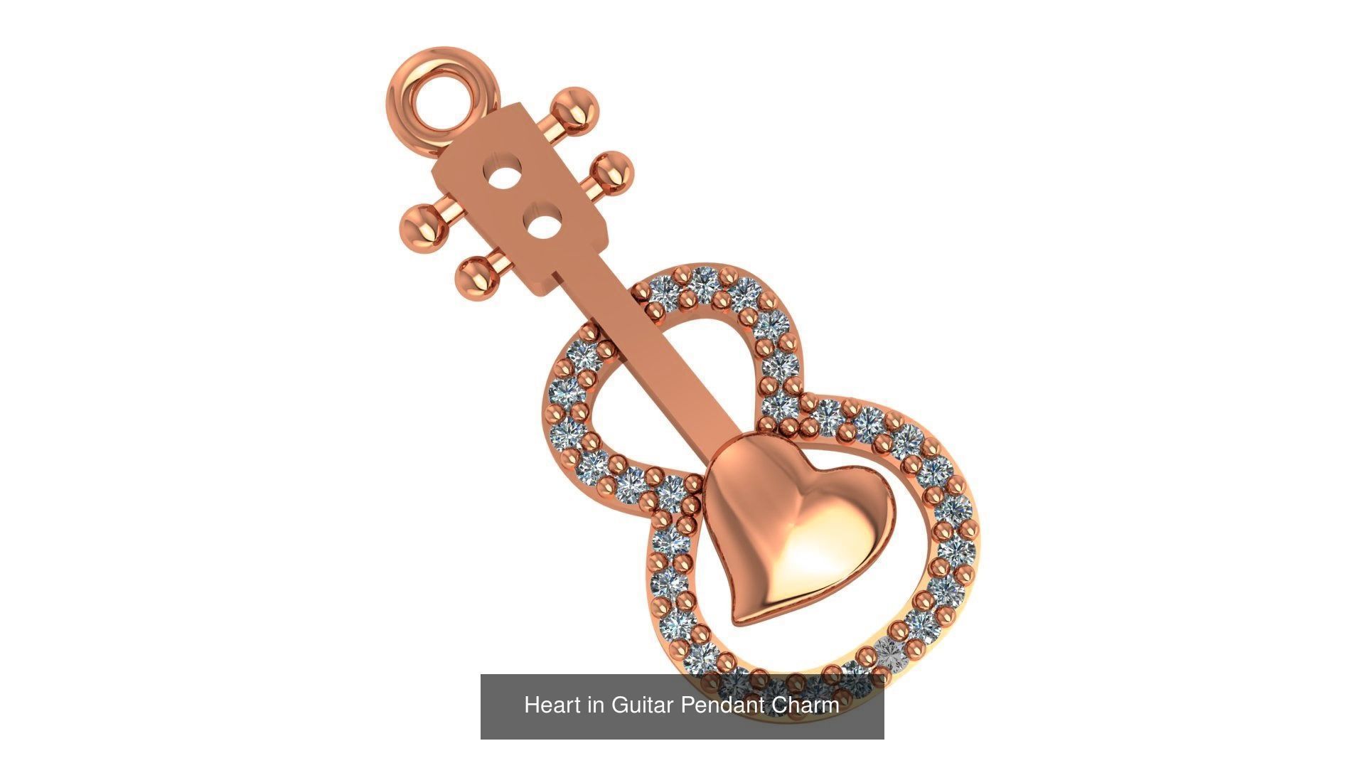 129 Heart Love Valentine Charm Pendant Necklace 3D Model Collection_74