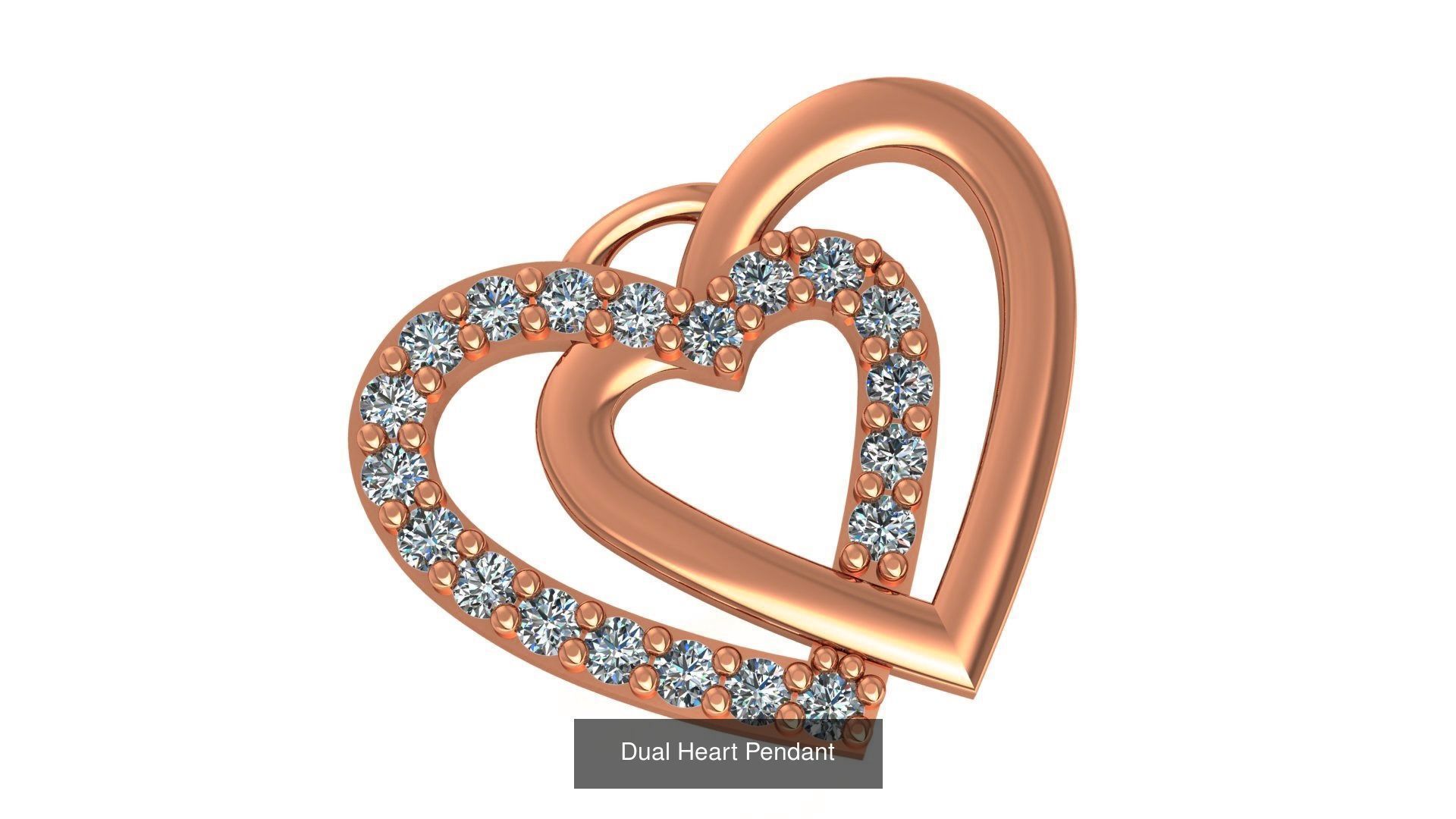 129 Heart Love Valentine Charm Pendant Necklace 3D Model Collection_131