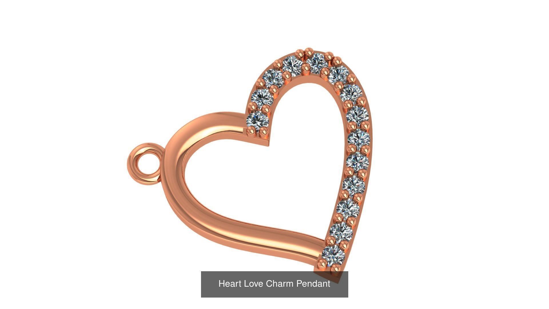 129 Heart Love Valentine Charm Pendant Necklace 3D Model Collection_23