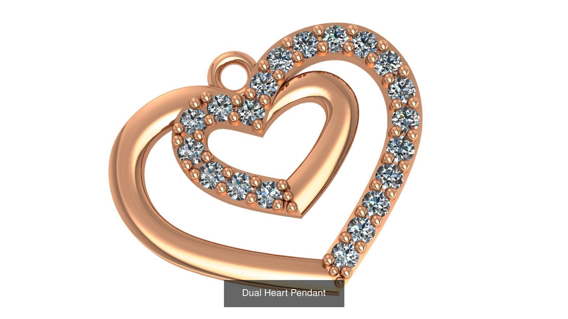 129 Heart Love Valentine Charm Pendant Necklace 3D Model Collection_21