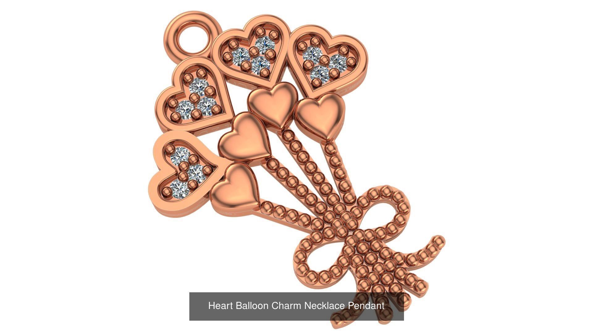 129 Heart Love Valentine Charm Pendant Necklace 3D Model Collection_9