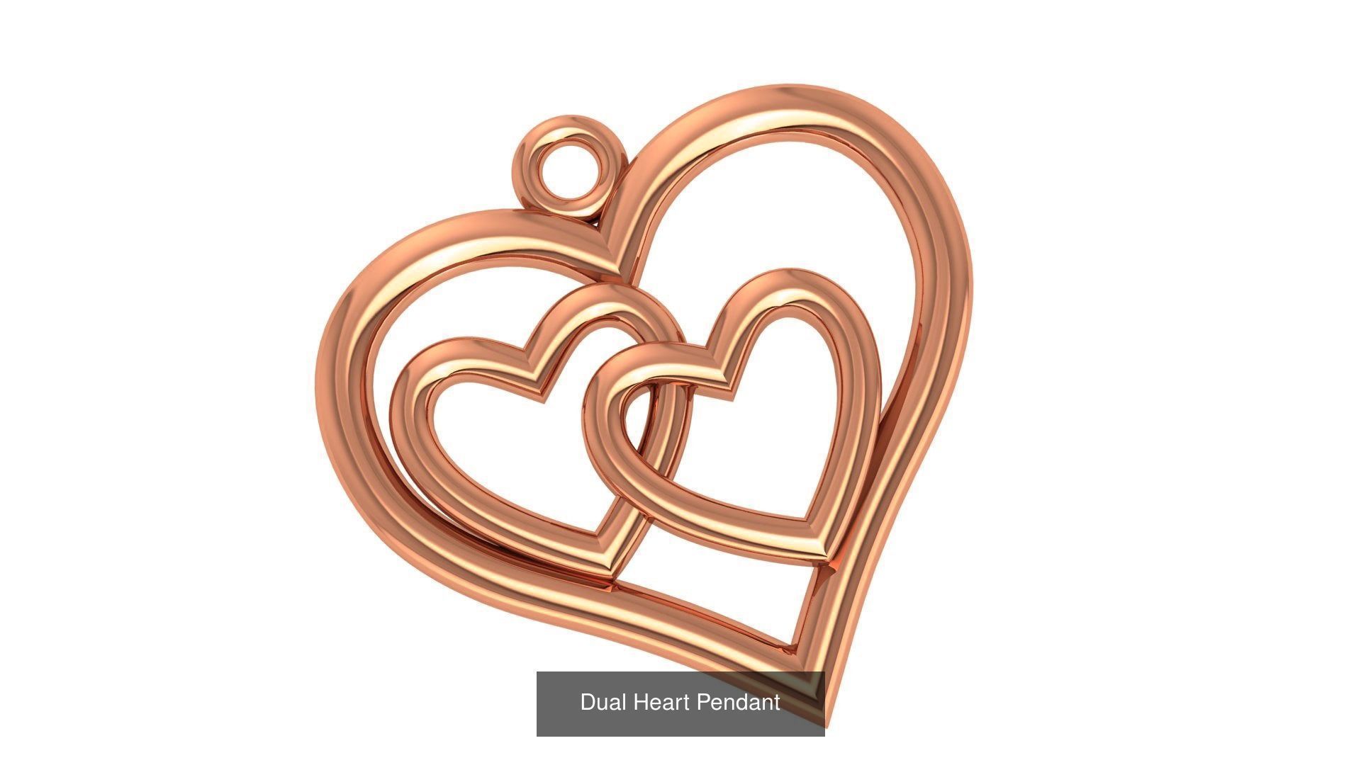 129 Heart Love Valentine Charm Pendant Necklace 3D Model Collection_118