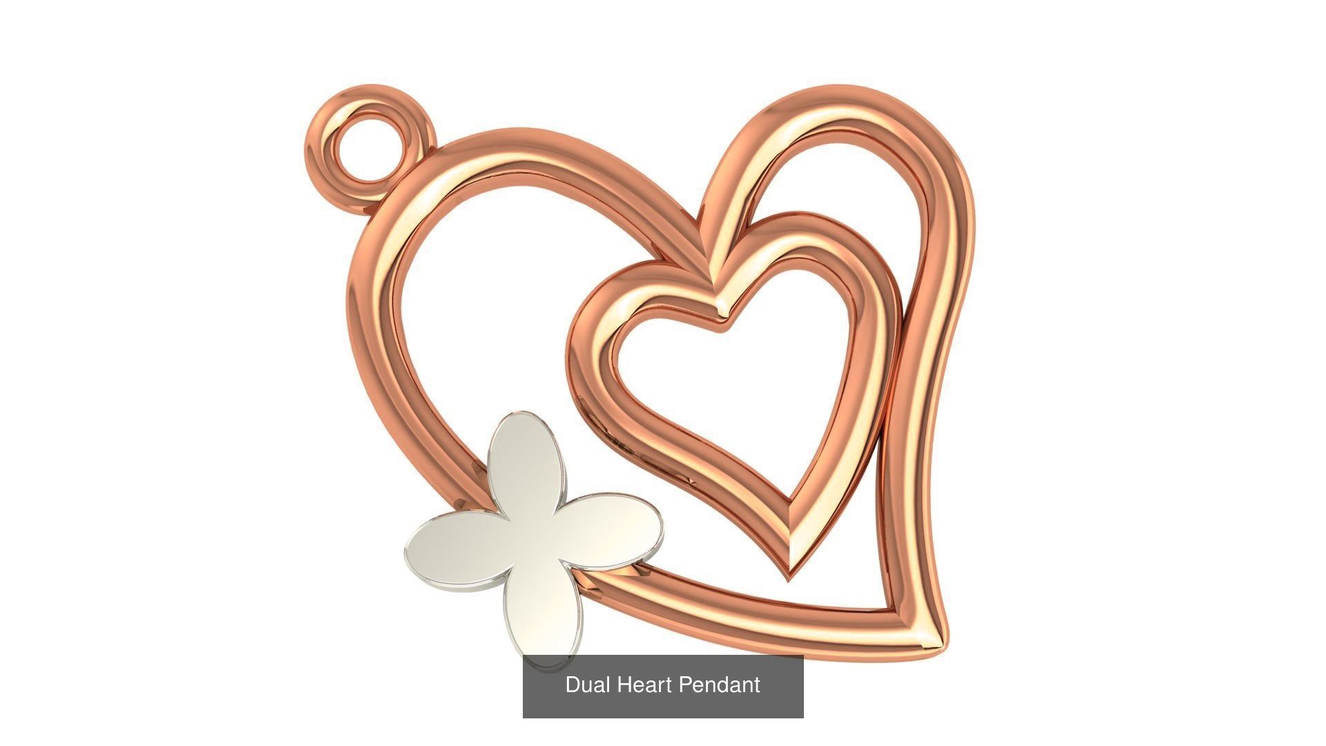 129 Heart Love Valentine Charm Pendant Necklace 3D Model Collection_119