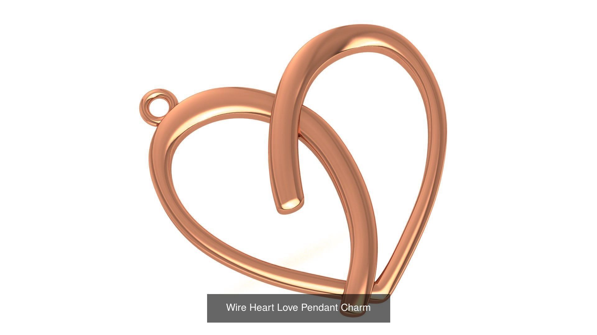 129 Heart Love Valentine Charm Pendant Necklace 3D Model Collection_76