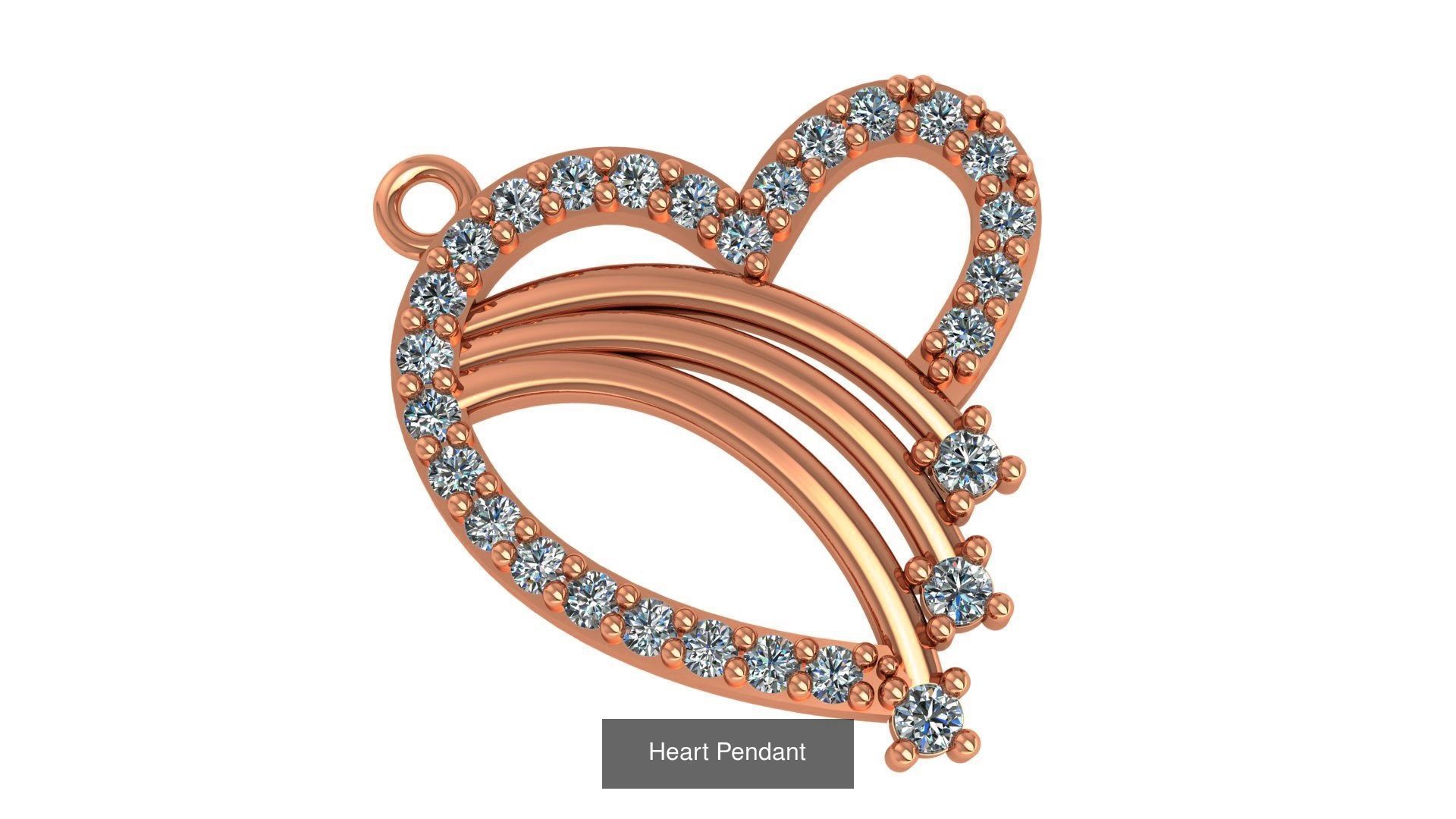 129 Heart Love Valentine Charm Pendant Necklace 3D Model Collection_37