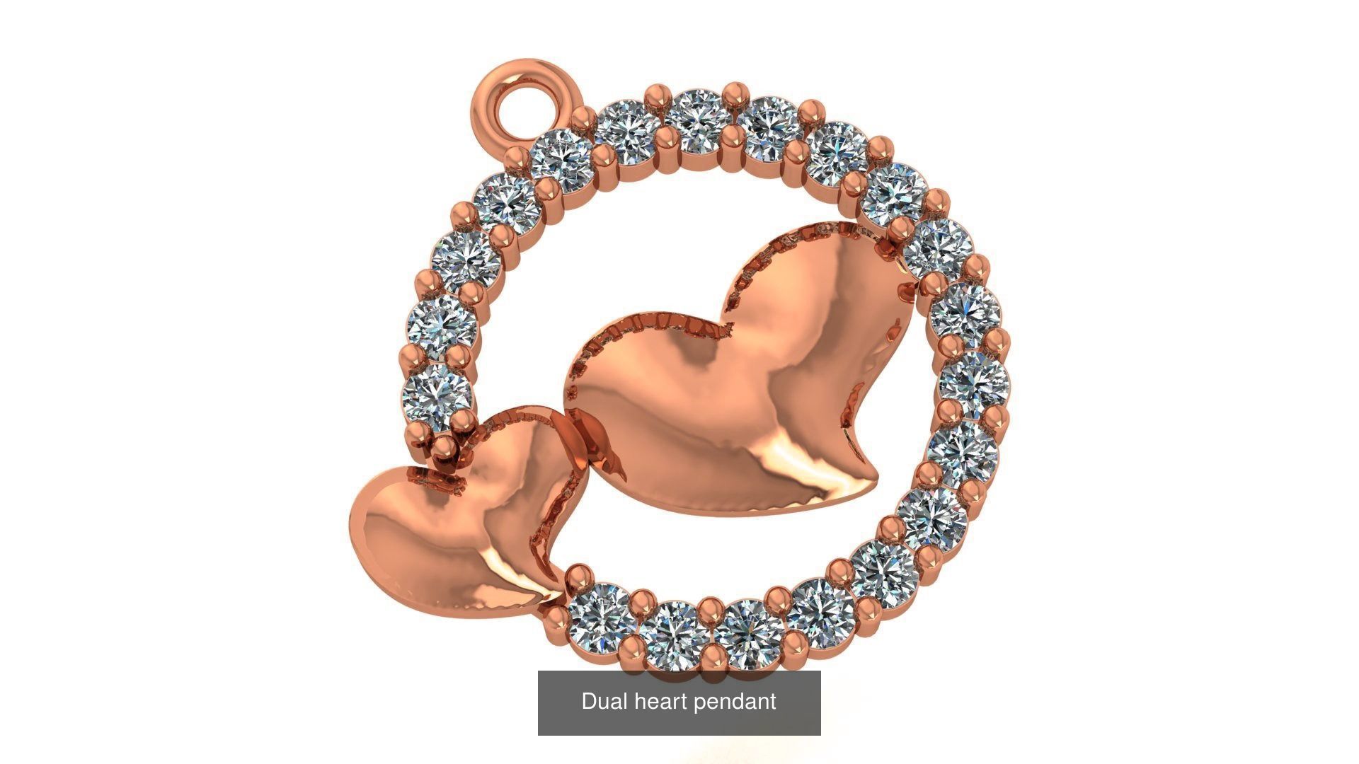 129 Heart Love Valentine Charm Pendant Necklace 3D Model Collection_30