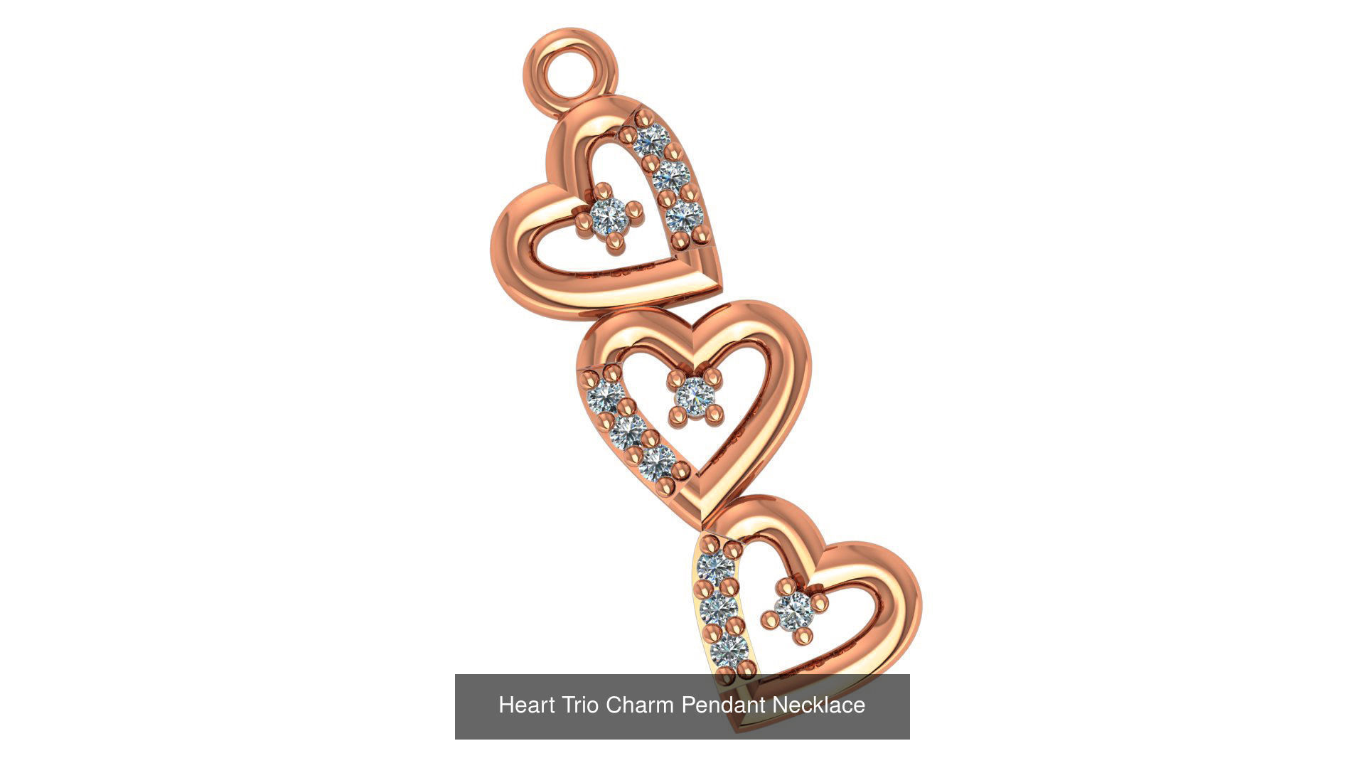 129 Heart Love Valentine Charm Pendant Necklace 3D Model Collection_64