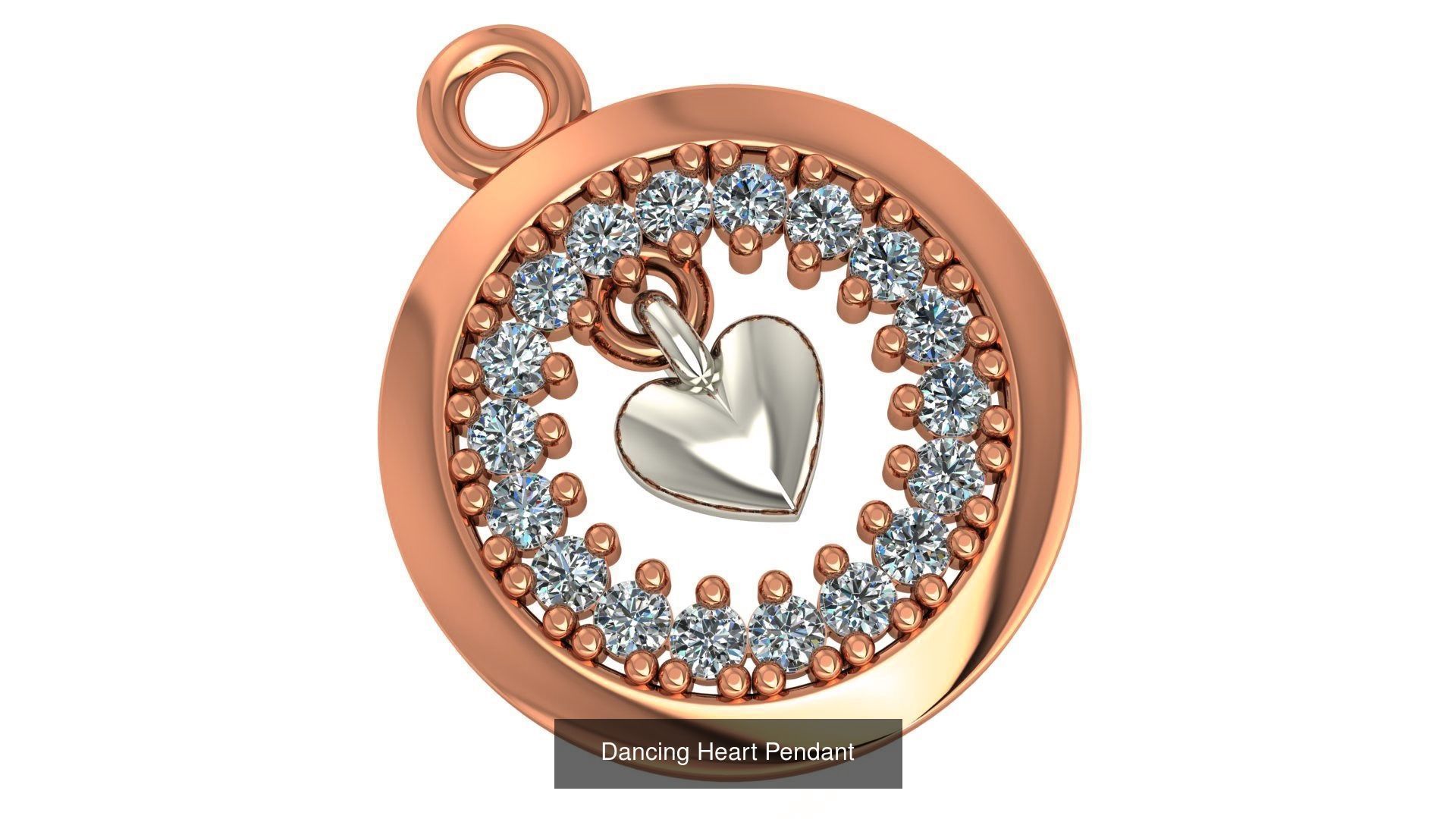 129 Heart Love Valentine Charm Pendant Necklace 3D Model Collection_87