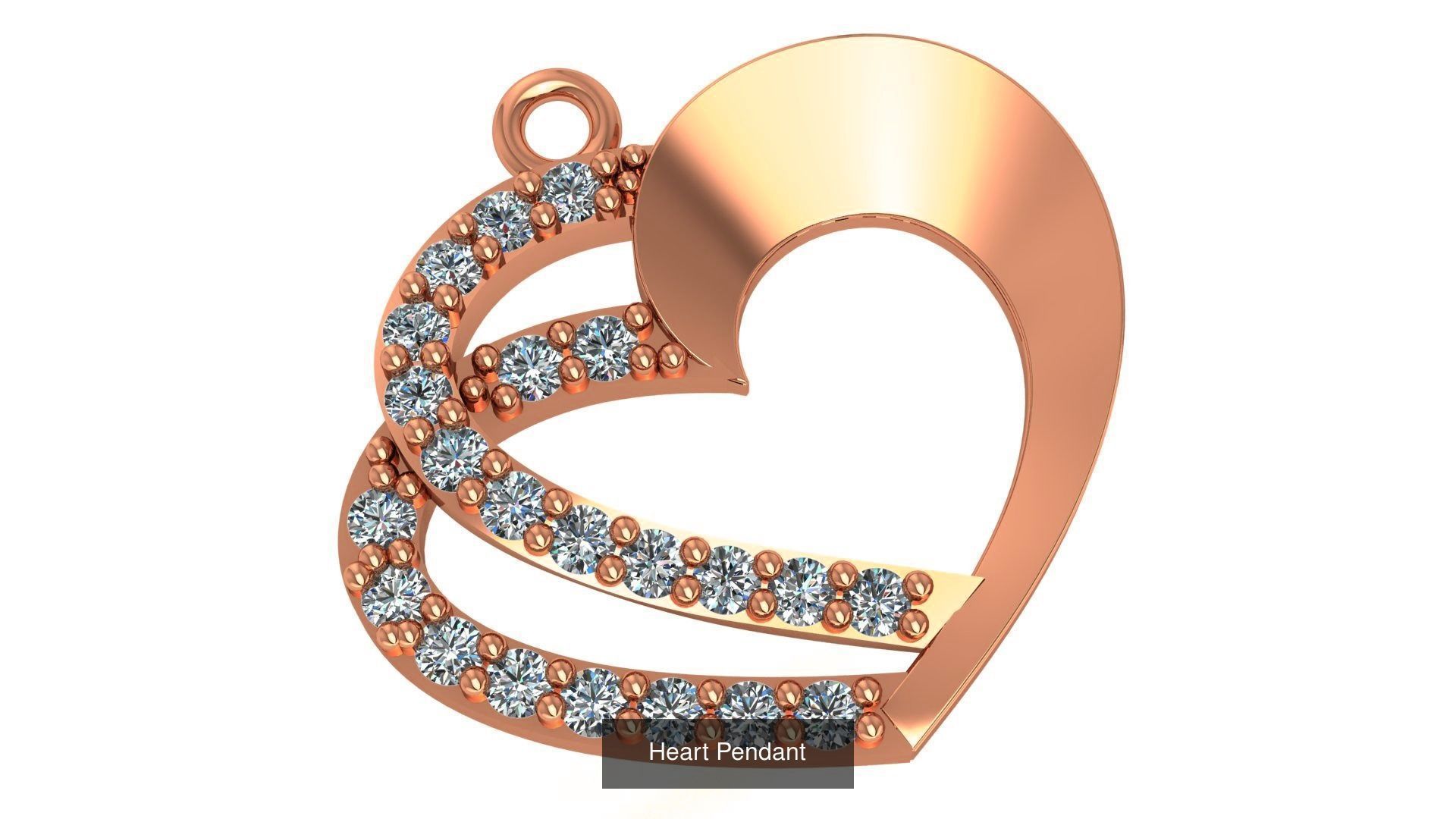 129 Heart Love Valentine Charm Pendant Necklace 3D Model Collection_92