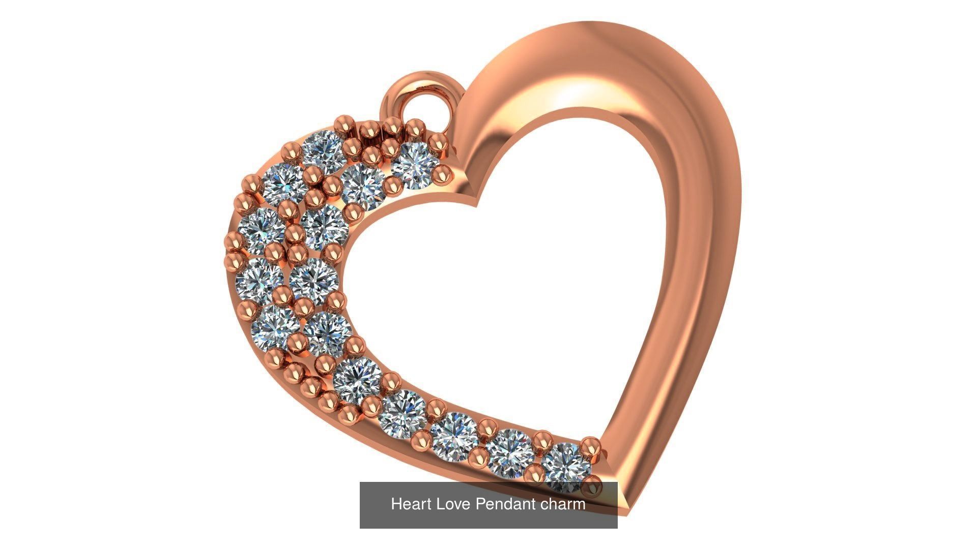 129 Heart Love Valentine Charm Pendant Necklace 3D Model Collection_24