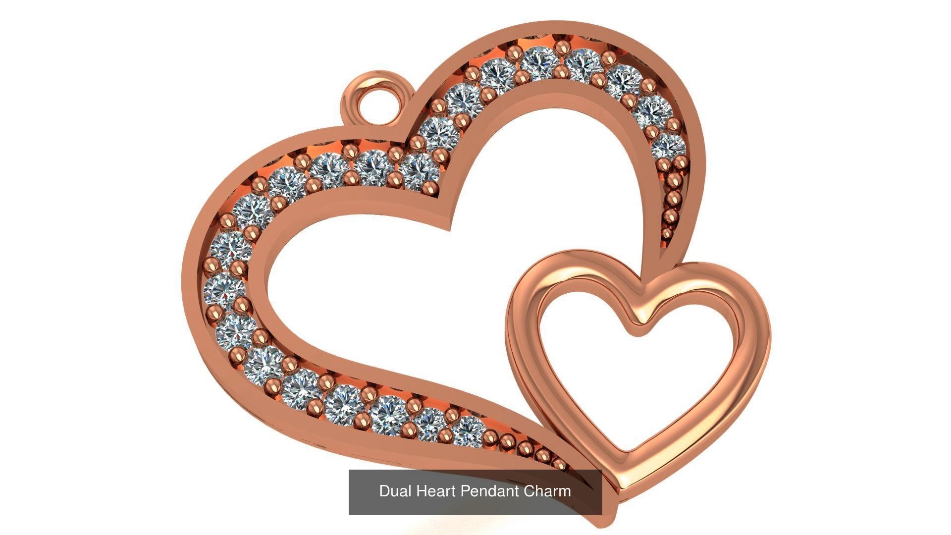 129 Heart Love Valentine Charm Pendant Necklace 3D Model Collection_91