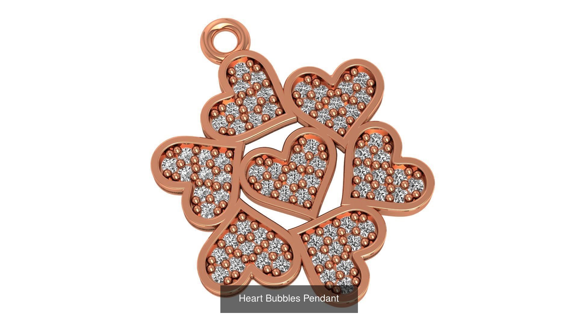 129 Heart Love Valentine Charm Pendant Necklace 3D Model Collection_45